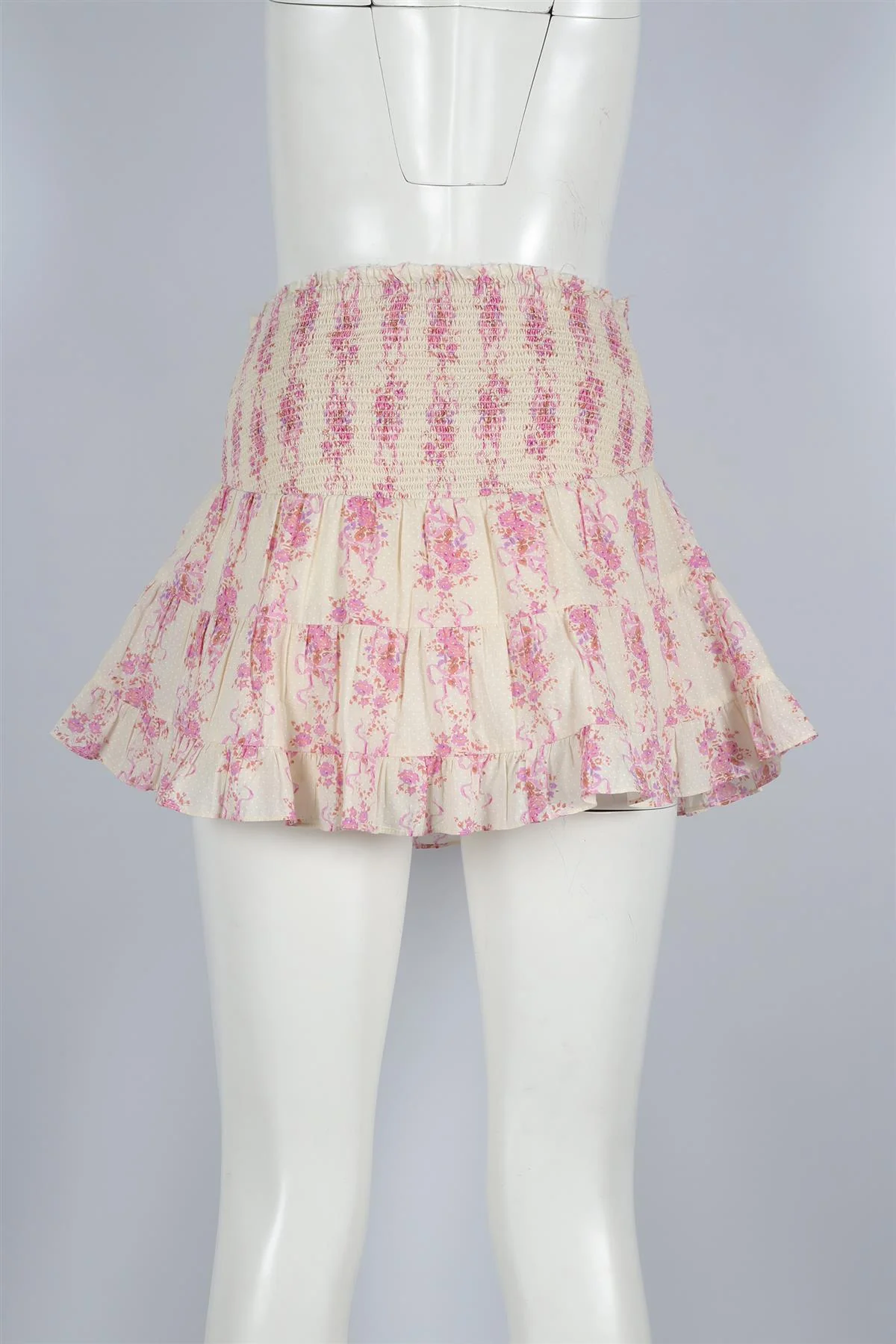 LOVESHACKFANCY CREAM COTTON MINI SKIRT SMALL - Image 4