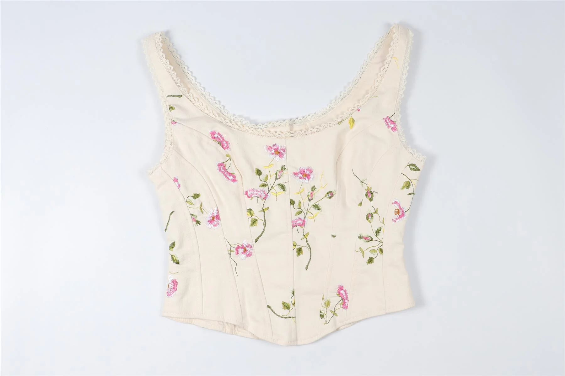 LOVESHACKFANCY CREAM COTTON TOP US 2 UK 6 - Image 4