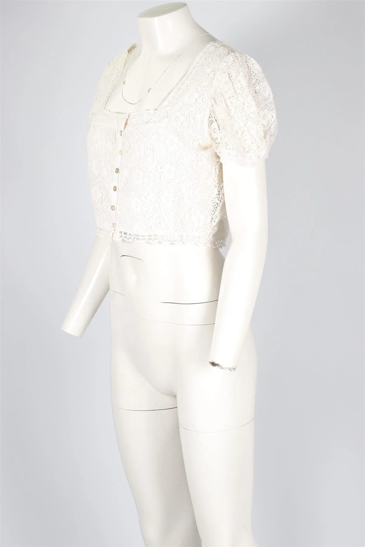 LOVESHACKFANCY CREAM CROCHET TOP UK 8 - Image 3