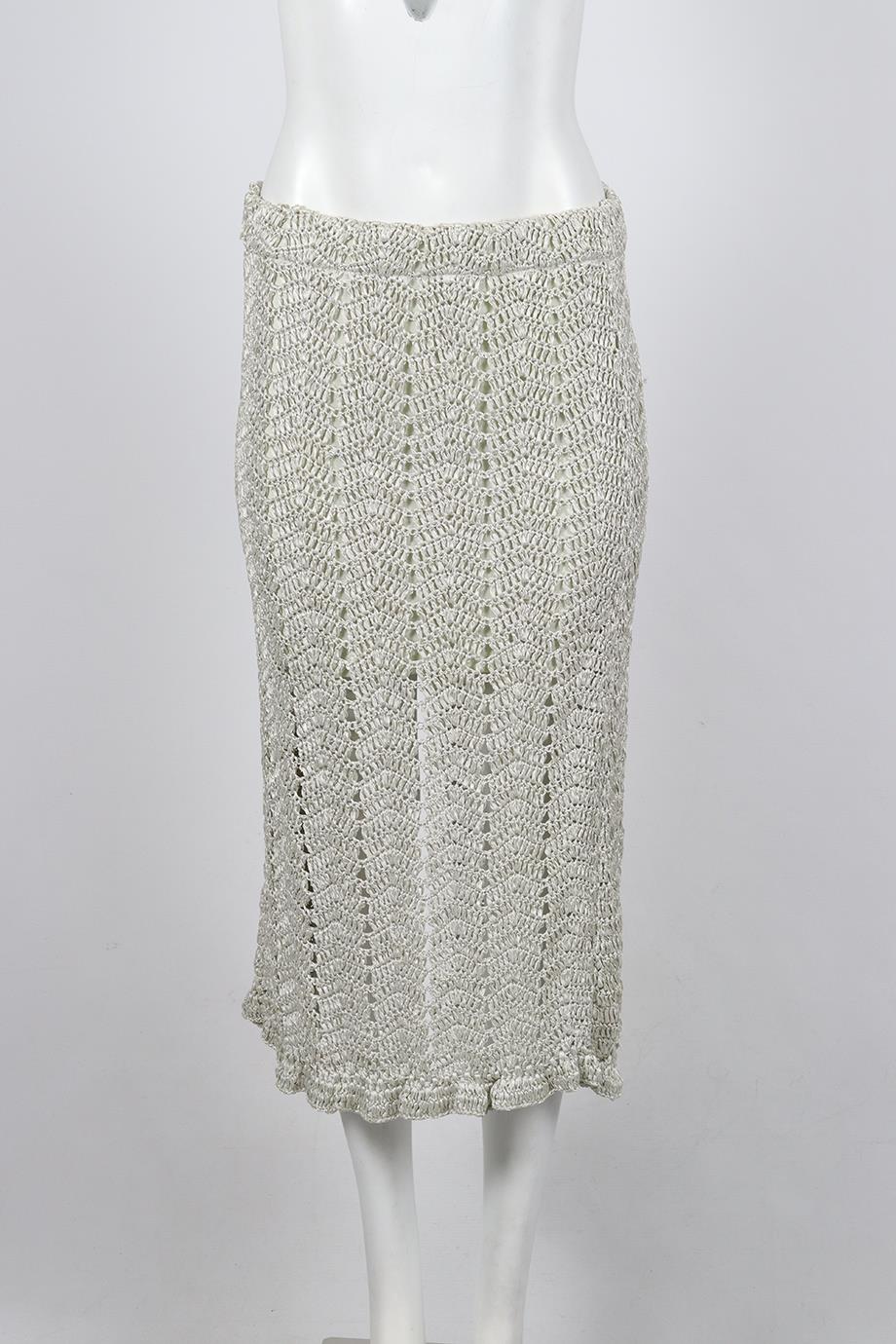 LOVESHACKFANCY CROCHET KNIT MIDI SKIRT SMALL - Image 2