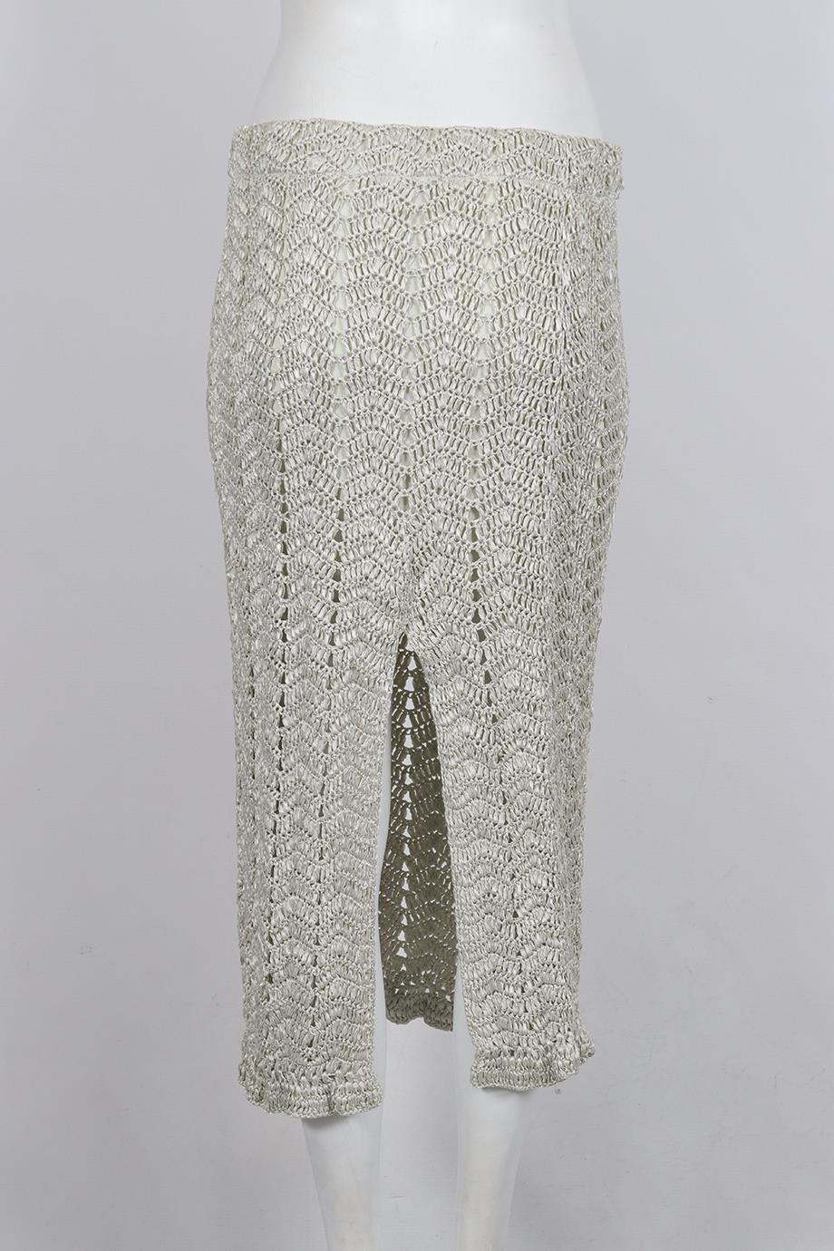 LOVESHACKFANCY CROCHET KNIT MIDI SKIRT SMALL - Image 4