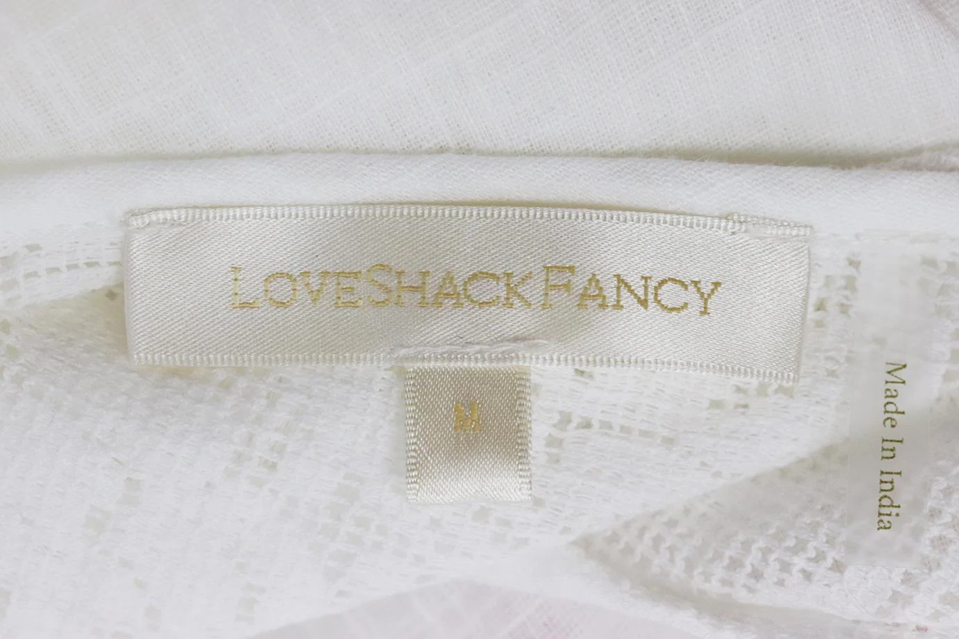 LOVESHACKFANCY CROCHET TRIMMED EMBROIDERED COTTON TOP MEDIUM - Image 5