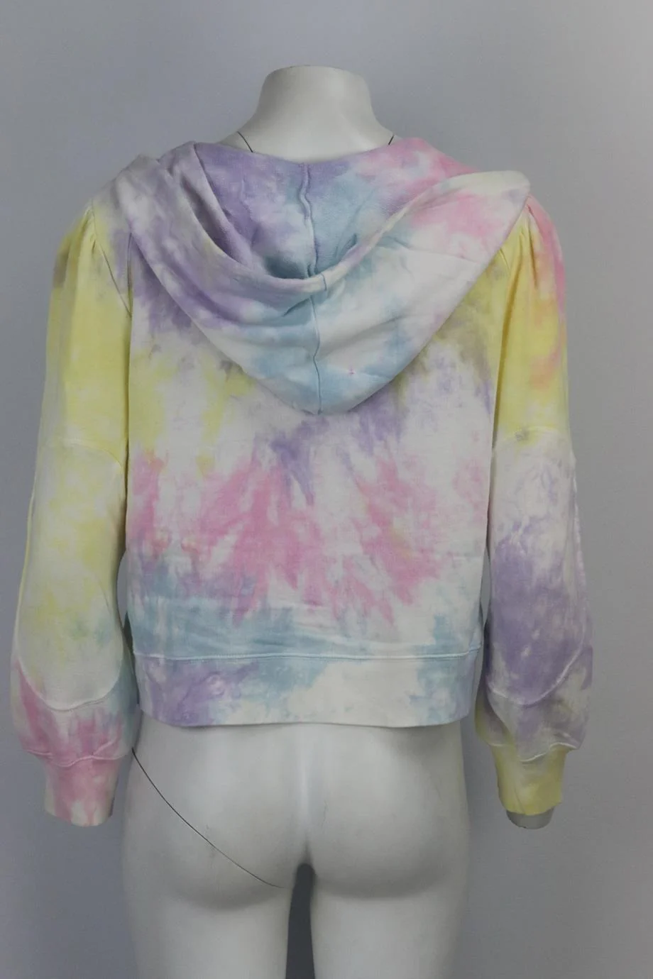 LOVESHACKFANCY CROPPED TIE DYED COTTON JERSEY HOODIE LARGE - Image 4