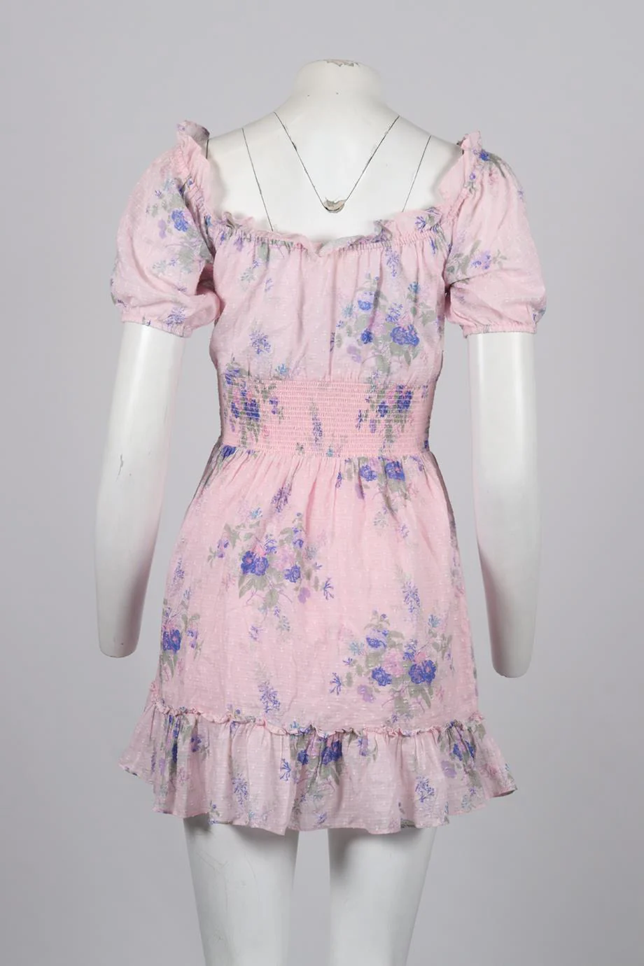 LOVESHACKFANCY FLORAL PRINT COTTON MINI DRESS SMALL - Image 4