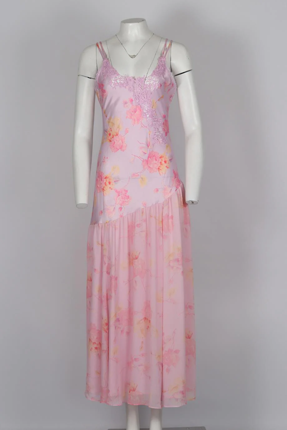 LOVESHACKFANCY FLORAL PRINT SATIN MIDI DRESS US 4 UK 8 - Image 2
