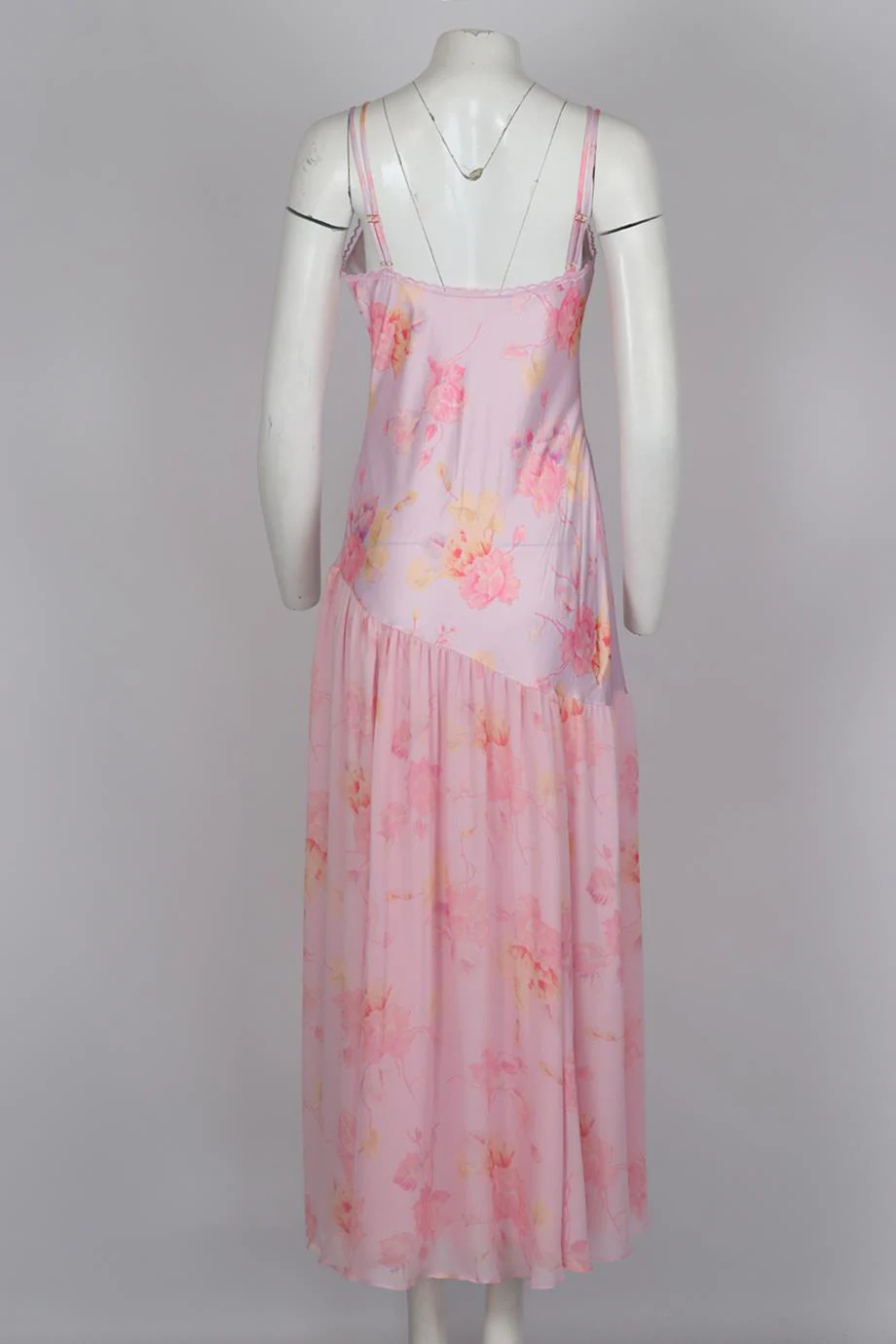 LOVESHACKFANCY FLORAL PRINT SATIN MIDI DRESS US 4 UK 8 - Image 4