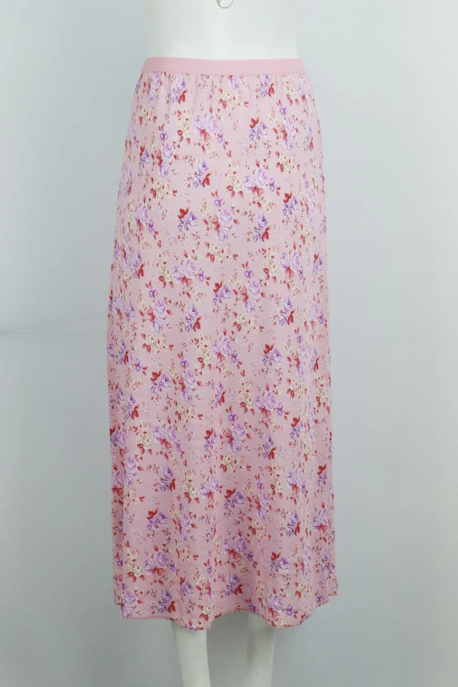 LOVESHACKFANCY FLORAL PRINT SILK MIDI SKIRT SMALL - Image 4