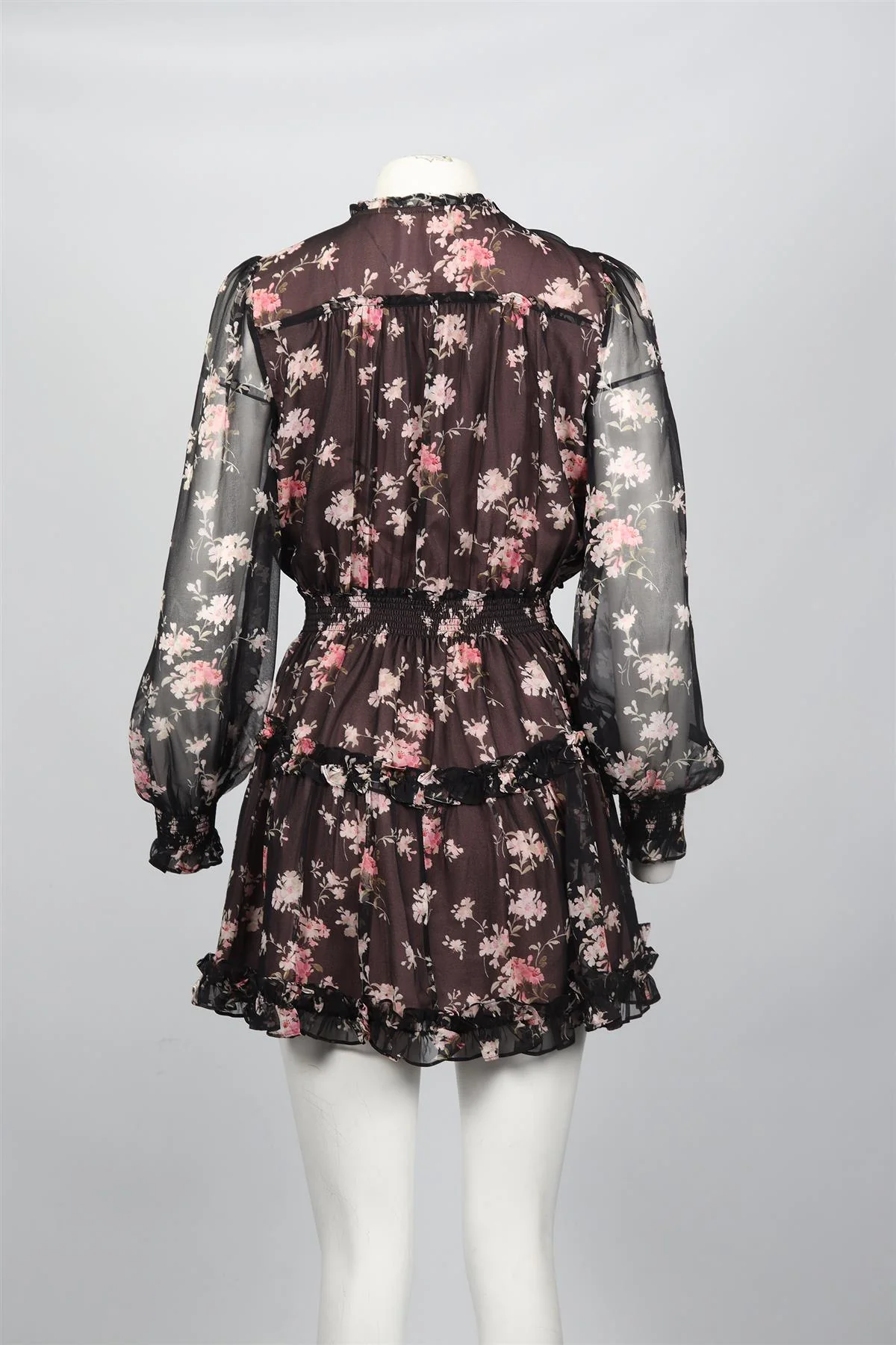 LOVESHACKFANCY FLORAL PRINT SILK MINI DRESS MEDIUM - Image 4