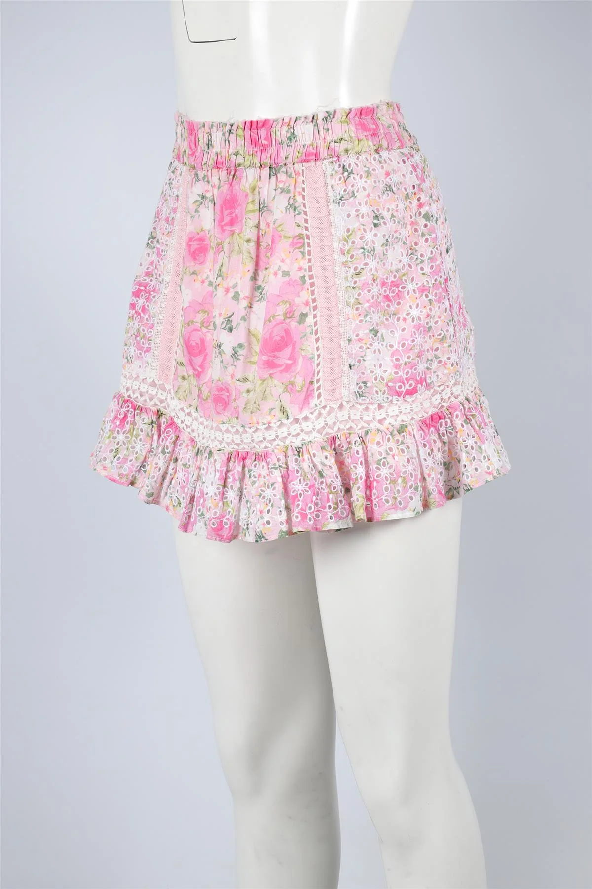 LOVESHACKFANCY MULTI COTTON MINI SKIRT SMALL - Image 3