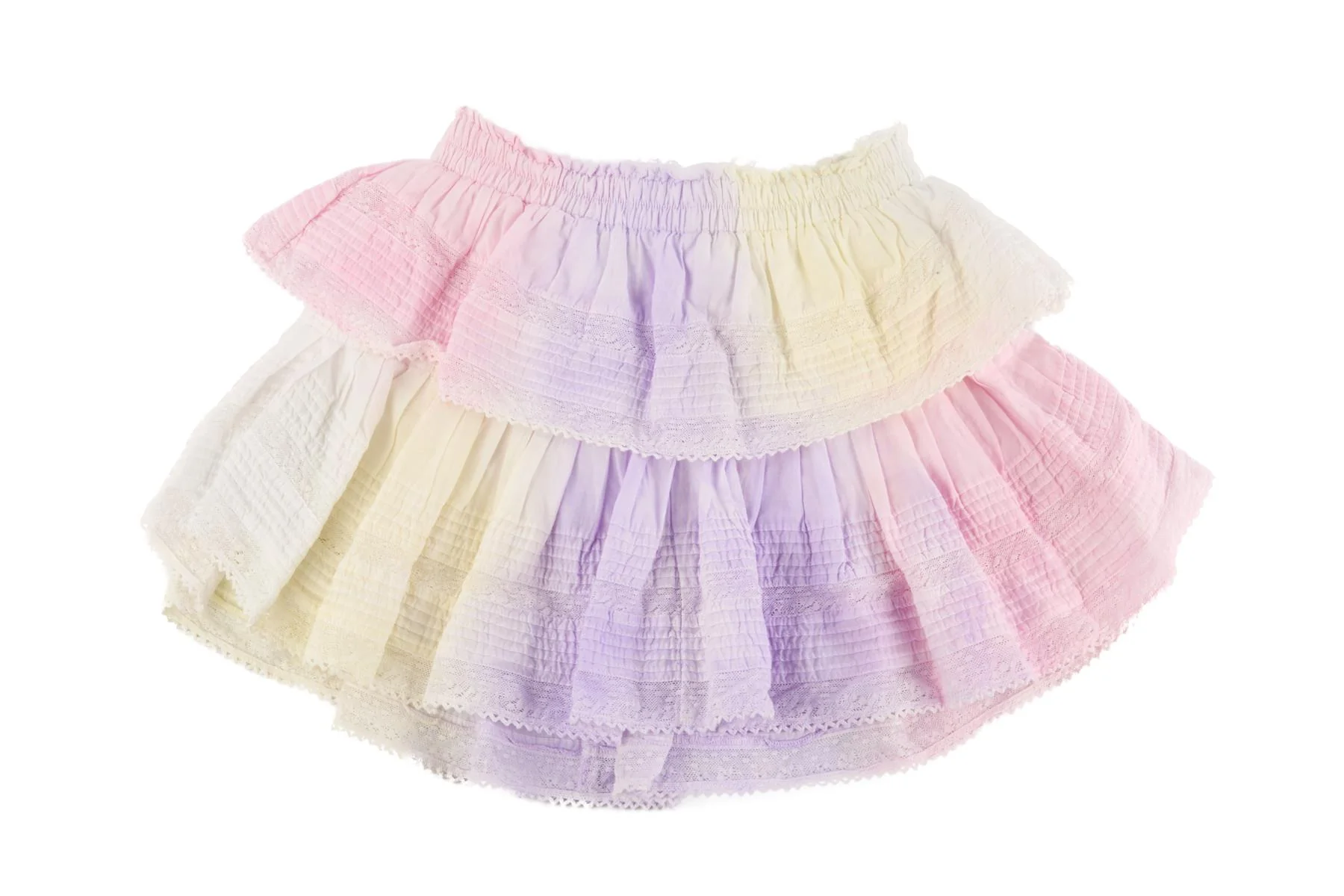 LOVESHACKFANCY MULTI COTTON MINI SKIRT XSMALL - Image 2