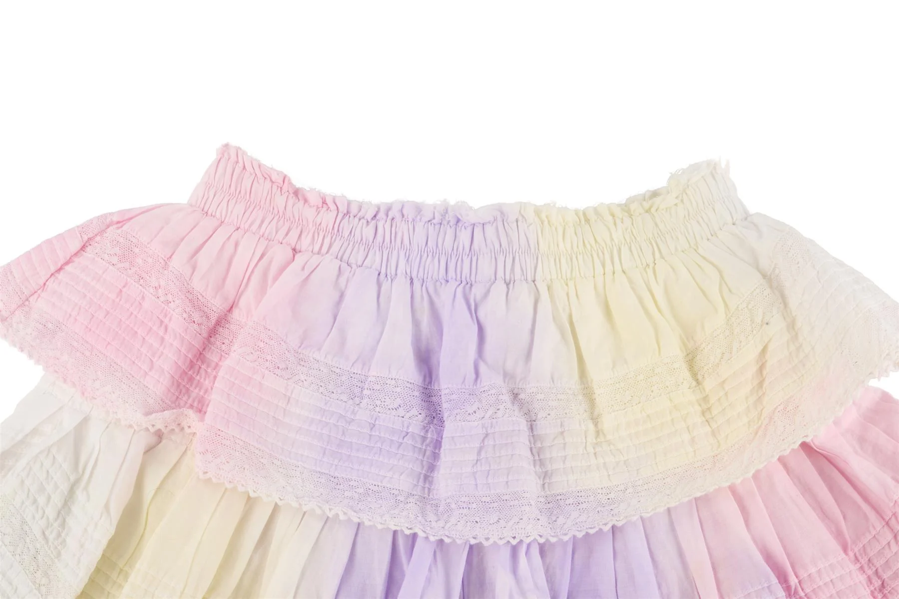 LOVESHACKFANCY MULTI COTTON MINI SKIRT XSMALL - Image 3