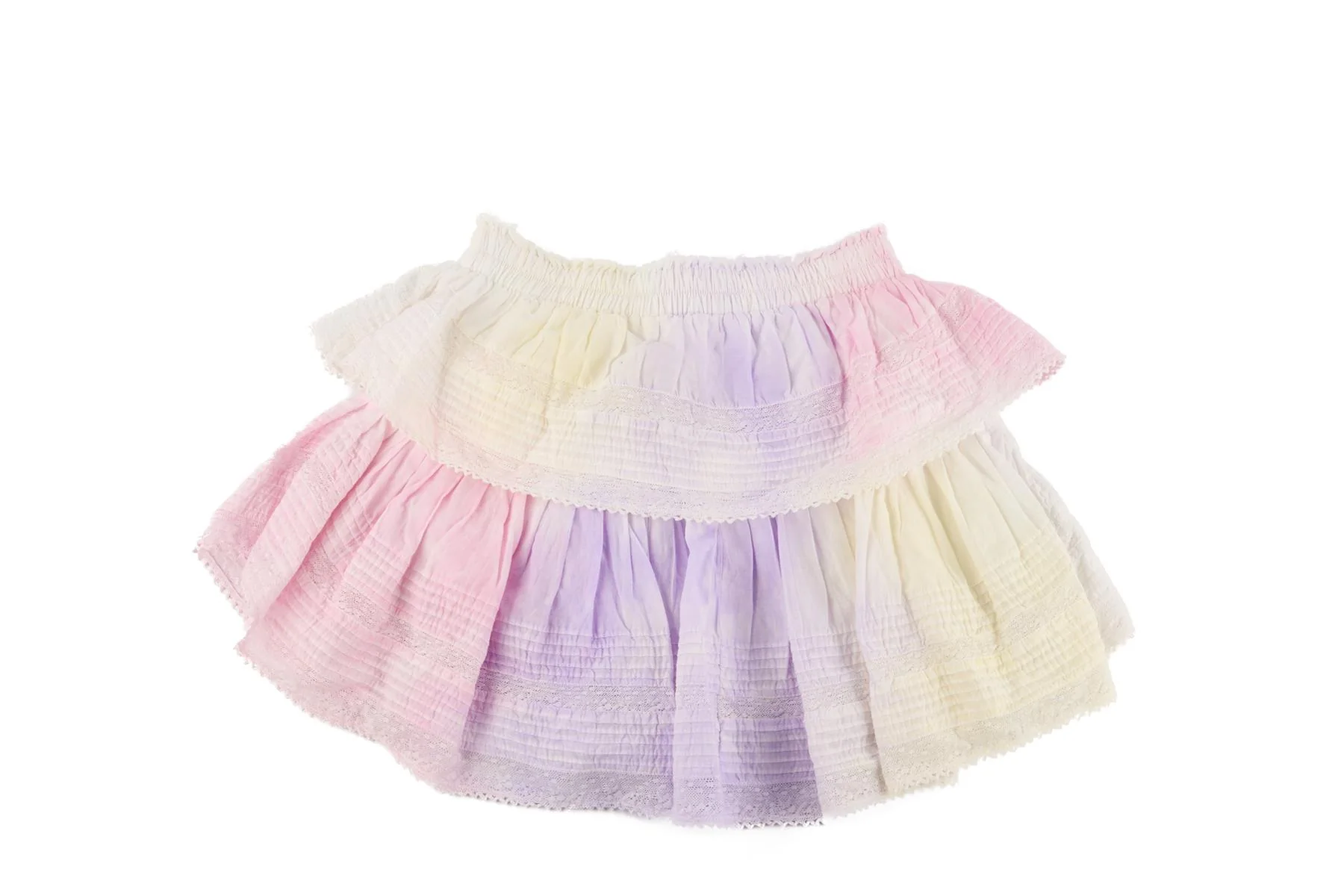 LOVESHACKFANCY MULTI COTTON MINI SKIRT XSMALL - Image 4