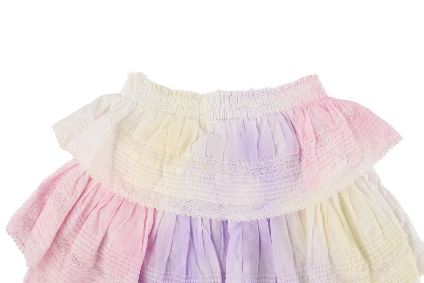 LOVESHACKFANCY MULTI COTTON MINI SKIRT XSMALL - Image 5