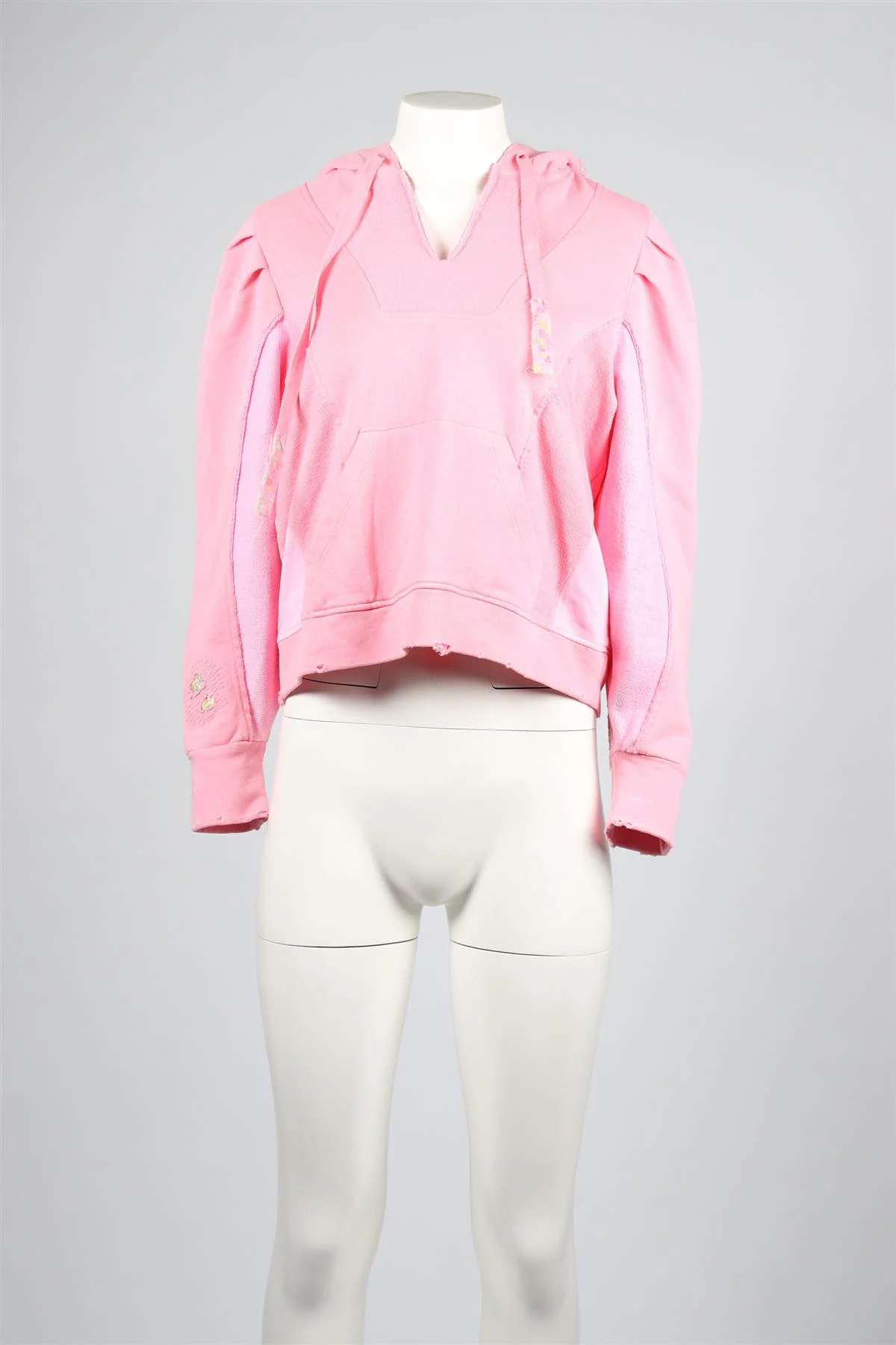 LOVESHACKFANCY PINK COTTON HOODIE SMALL - Image 2