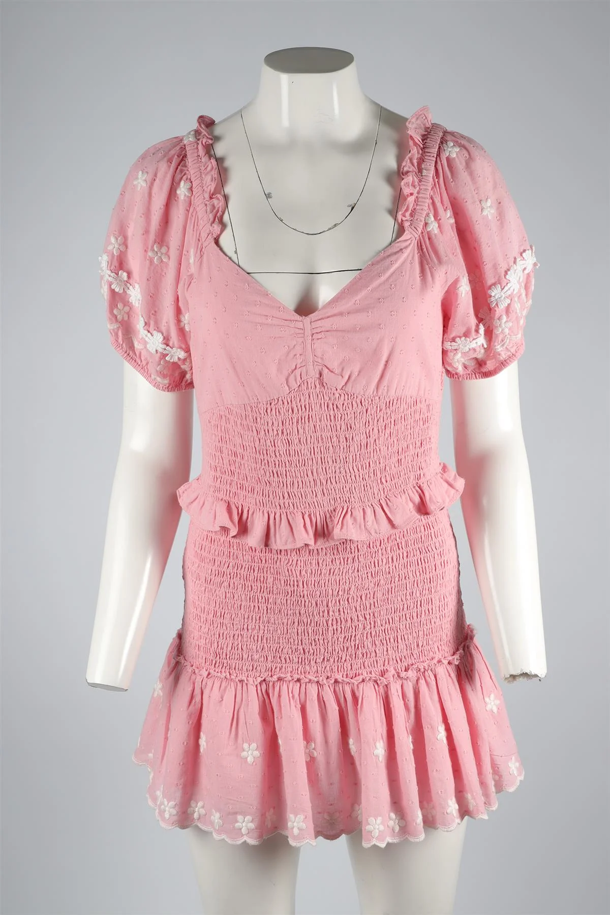 LOVESHACKFANCY PINK COTTON MINI DRESS MEDIUM - Image 2