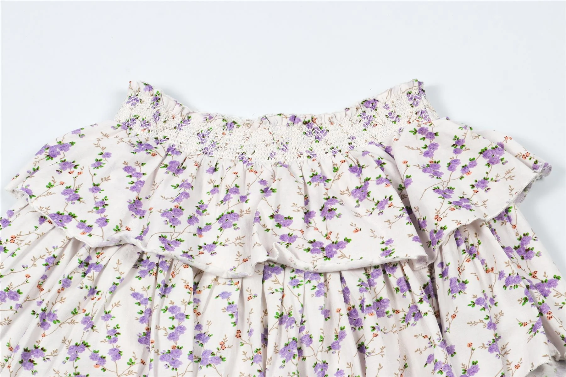 LOVESHACKFANCY PURPLE FLORAL MINI SKIRT XX-SMALL - Image 3