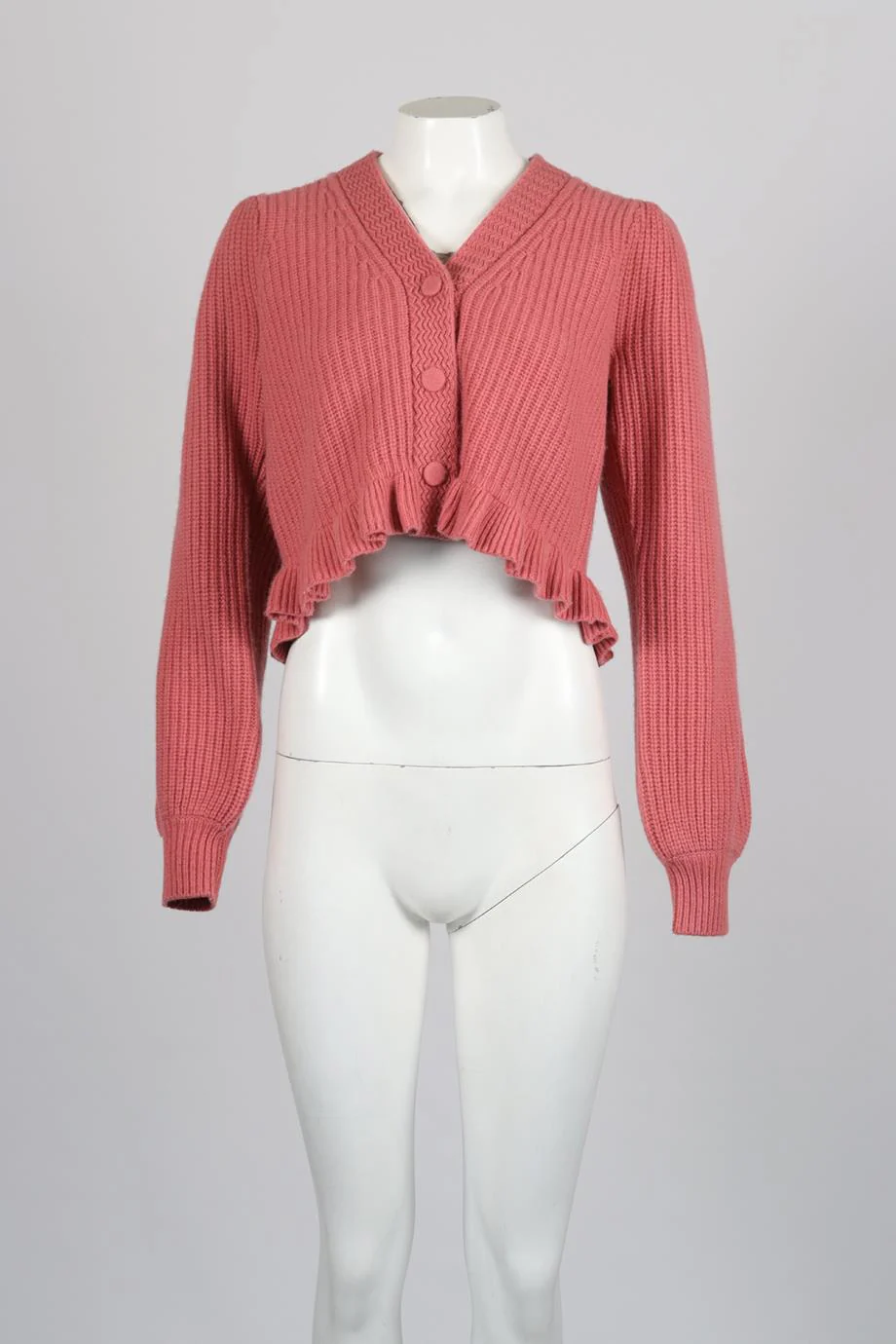 LOVESHACKFANCY RIBBED CASHMERE BLEND CARDIGAN SMALL - Image 2