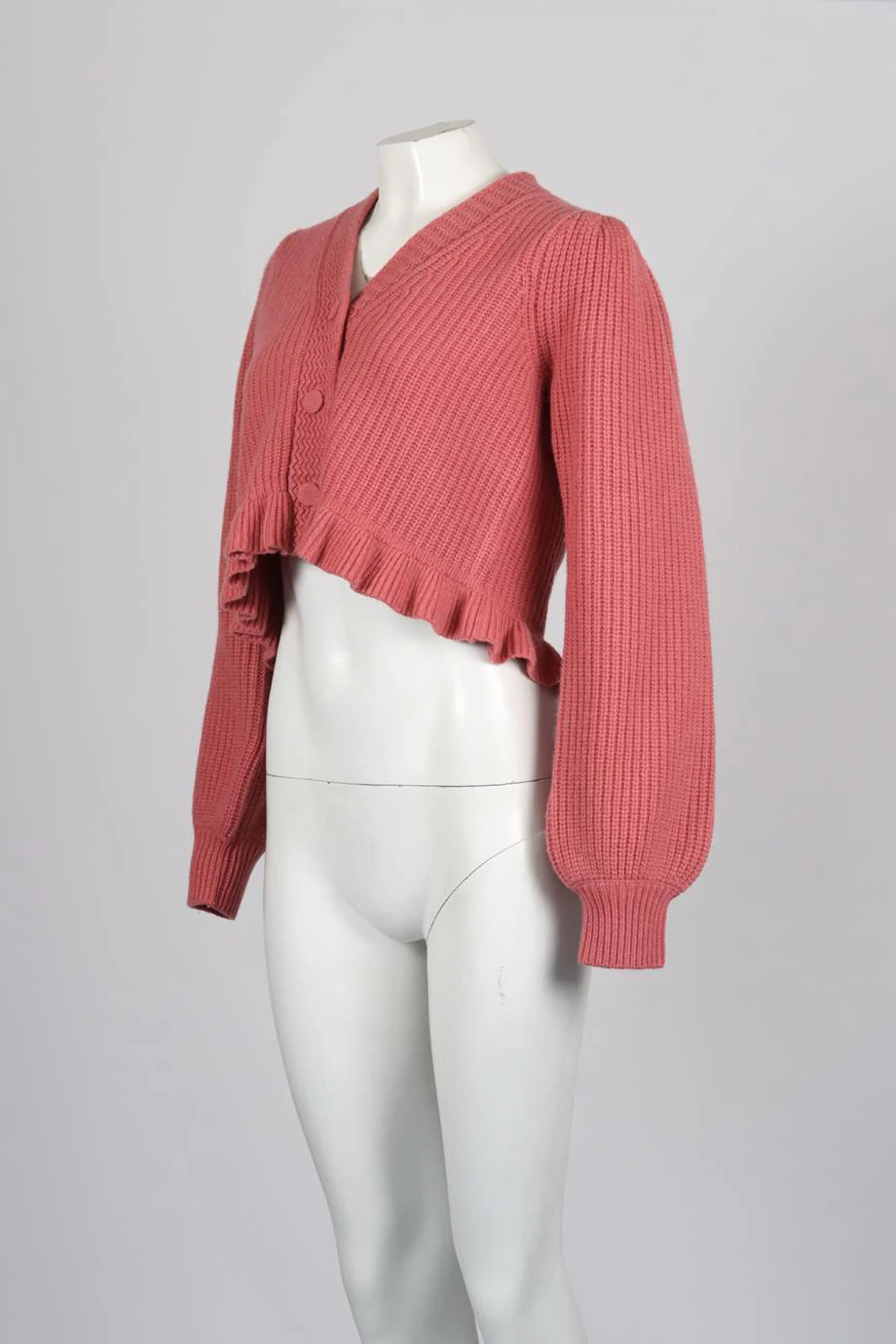 LOVESHACKFANCY RIBBED CASHMERE BLEND CARDIGAN SMALL - Image 3