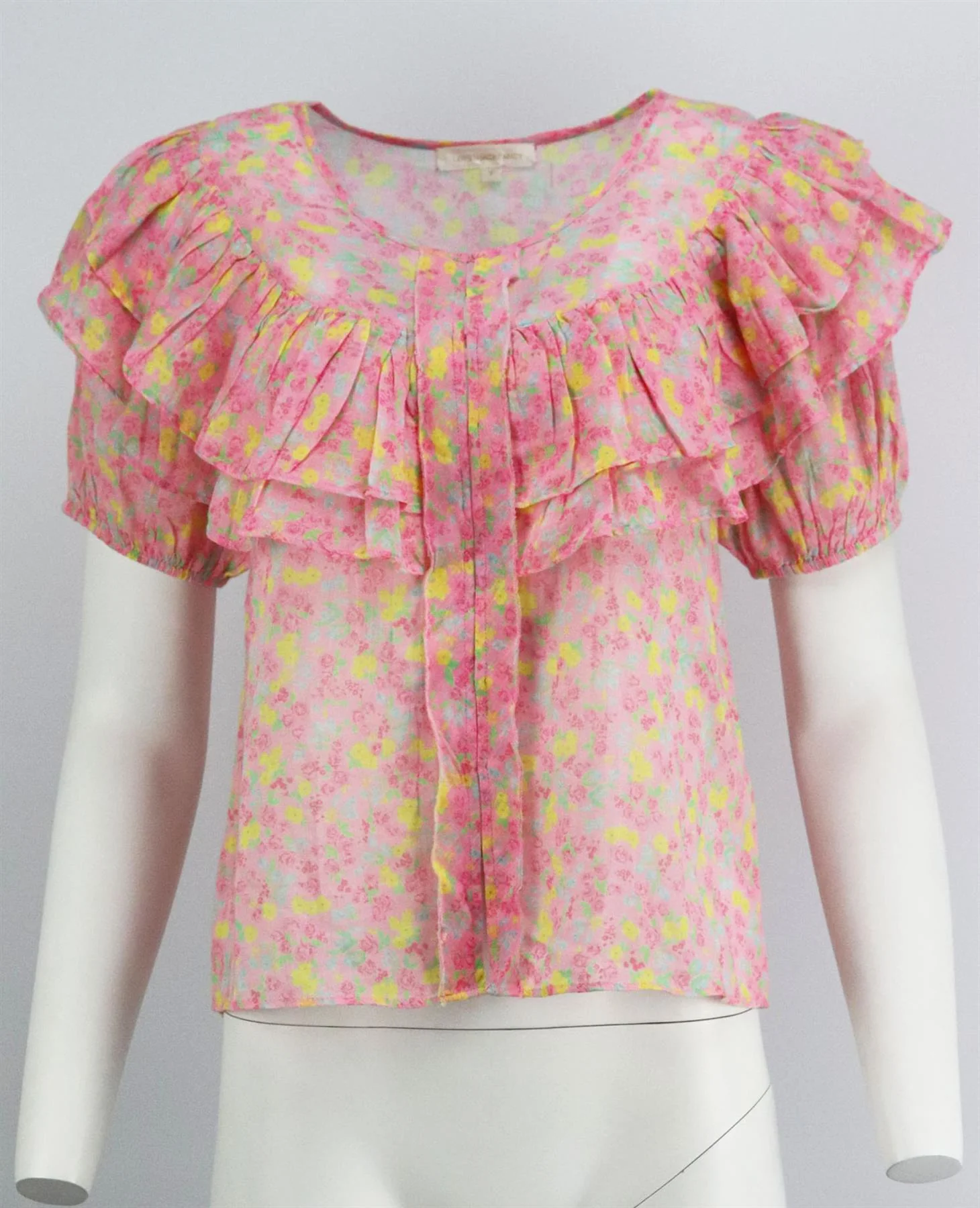 LOVESHACKFANCY RUFFLED FLORAL PRINT COTTON VOILE TOP SMALL - Image 2