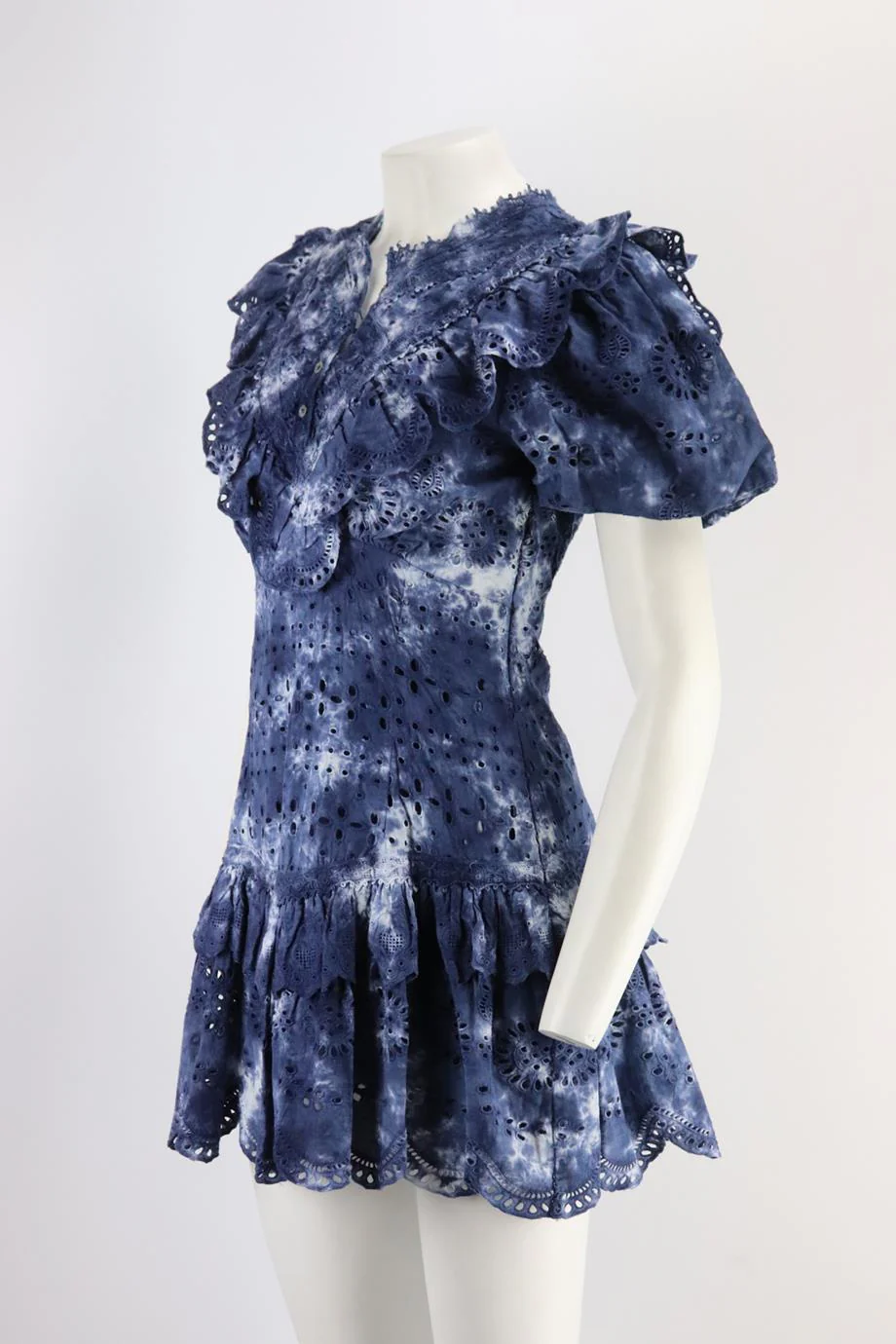 LOVESHACKFANCY TIE DYED COTTON MINI DRESS US 4 UK 8 - Image 3