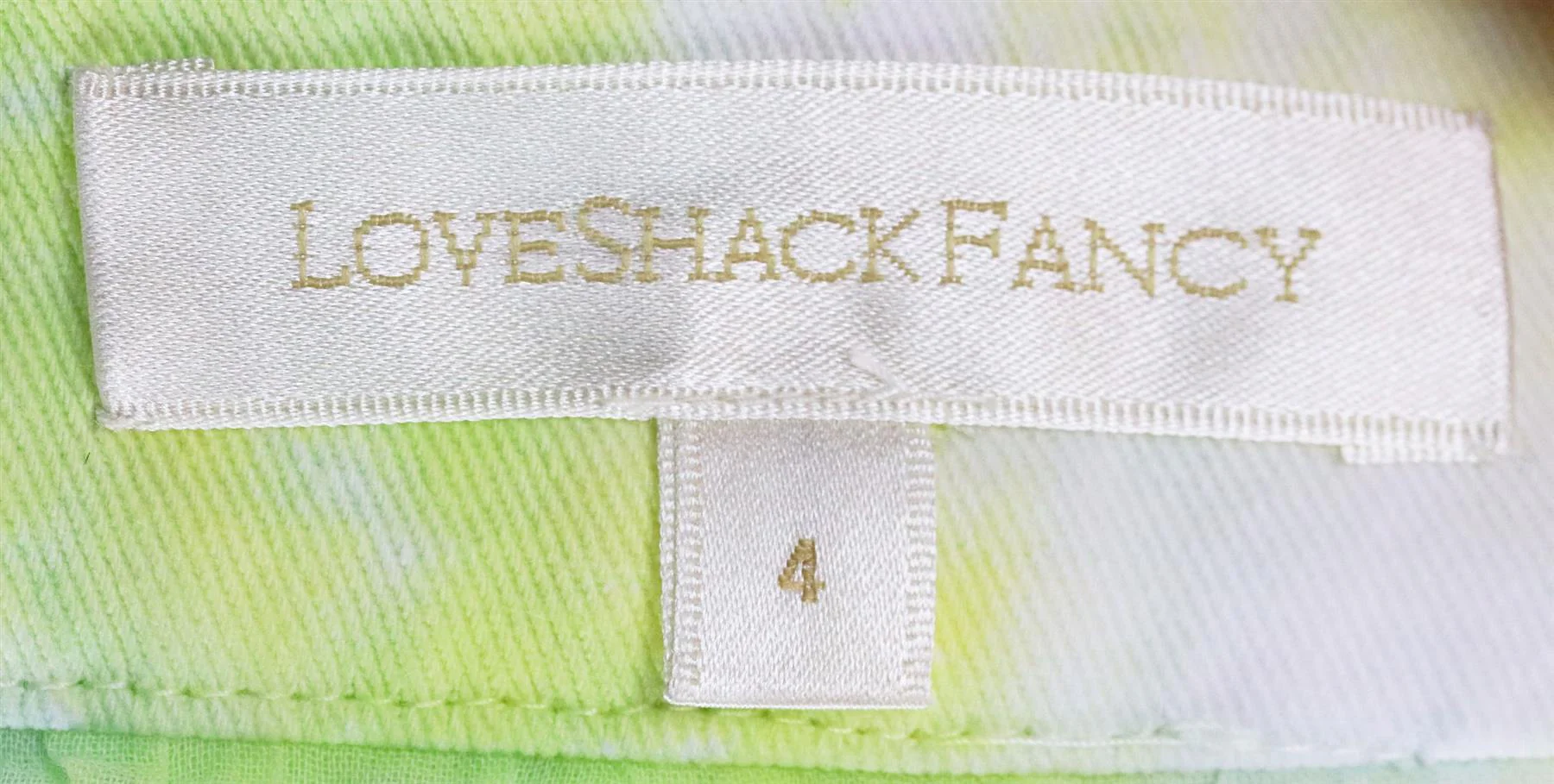 LOVESHACKFANCY TIERED TIE DYED DENIM MINI SKIRT US 4 UK 8 - Image 5