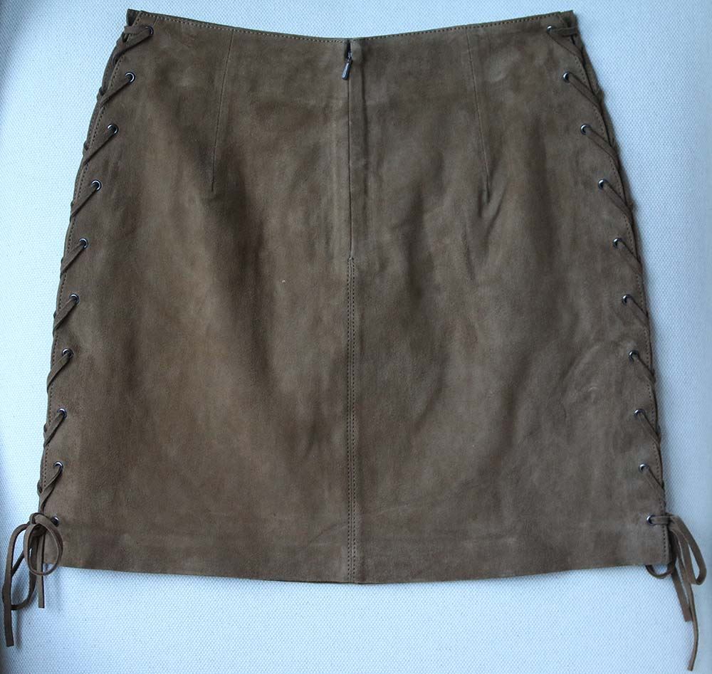 LPA 56 SUEDE LACE UP MINI SKIRT XSMALL - Image 3