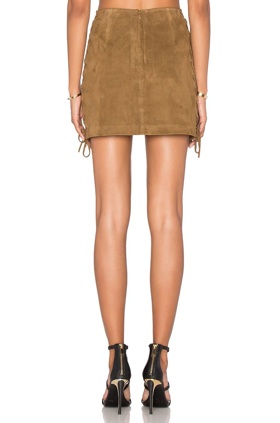 LPA 56 SUEDE LACE UP MINI SKIRT XSMALL - Image 7