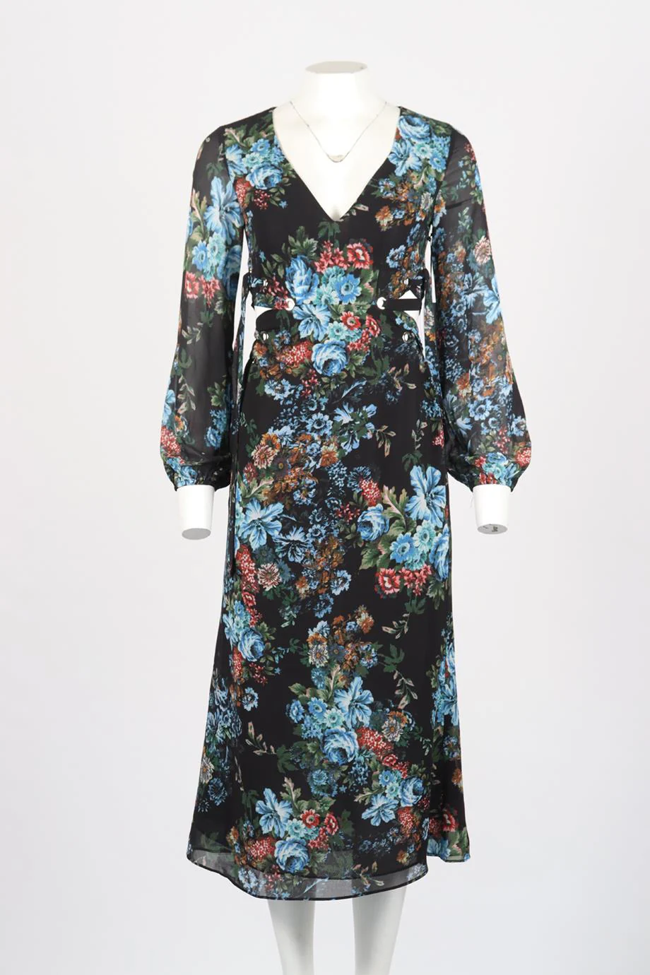 LPA FLORAL PRINT CREPE MAXI DRESS XSMALL - Image 2