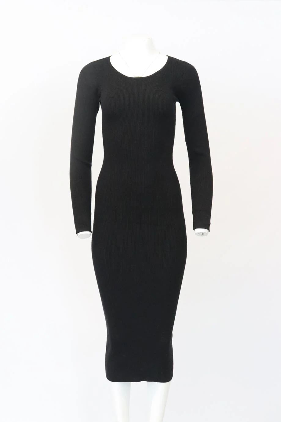 LPA RIBBED STRETCH KNIT MIDI DRESS MEDIUM - Image 2