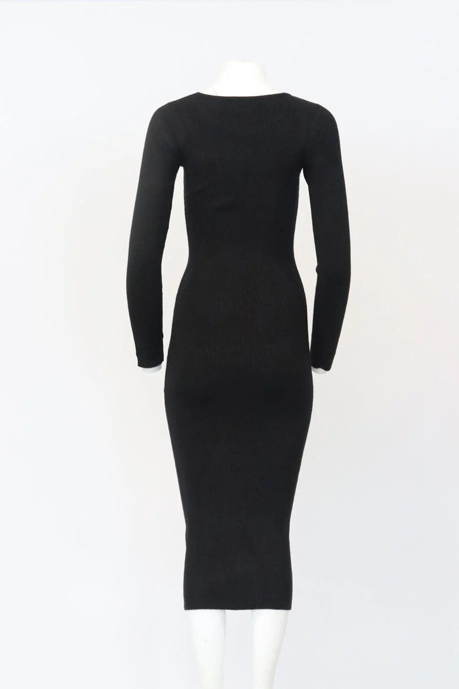 LPA RIBBED STRETCH KNIT MIDI DRESS MEDIUM - Image 4