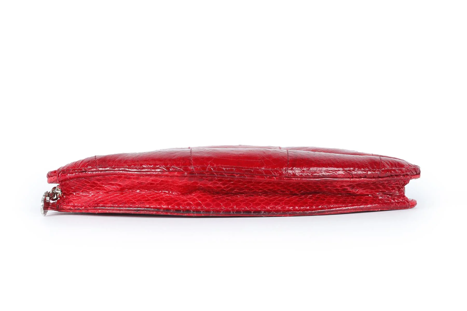 LULU GUINNESS RED LIPS SNAKESKIN CLUTCH - Image 7