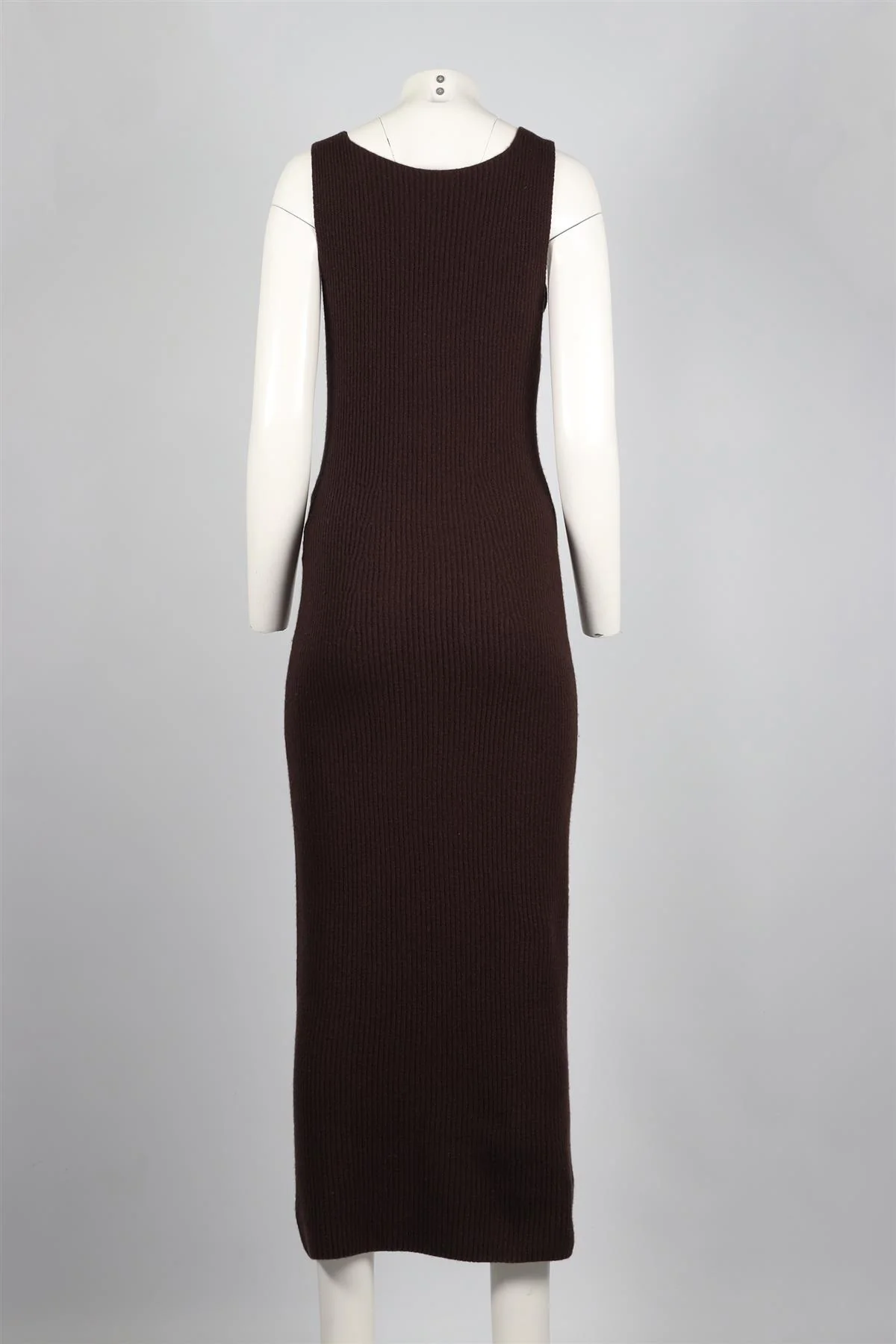 LVIR BROWN WOOL MIDI DRESS SMALL - Image 4