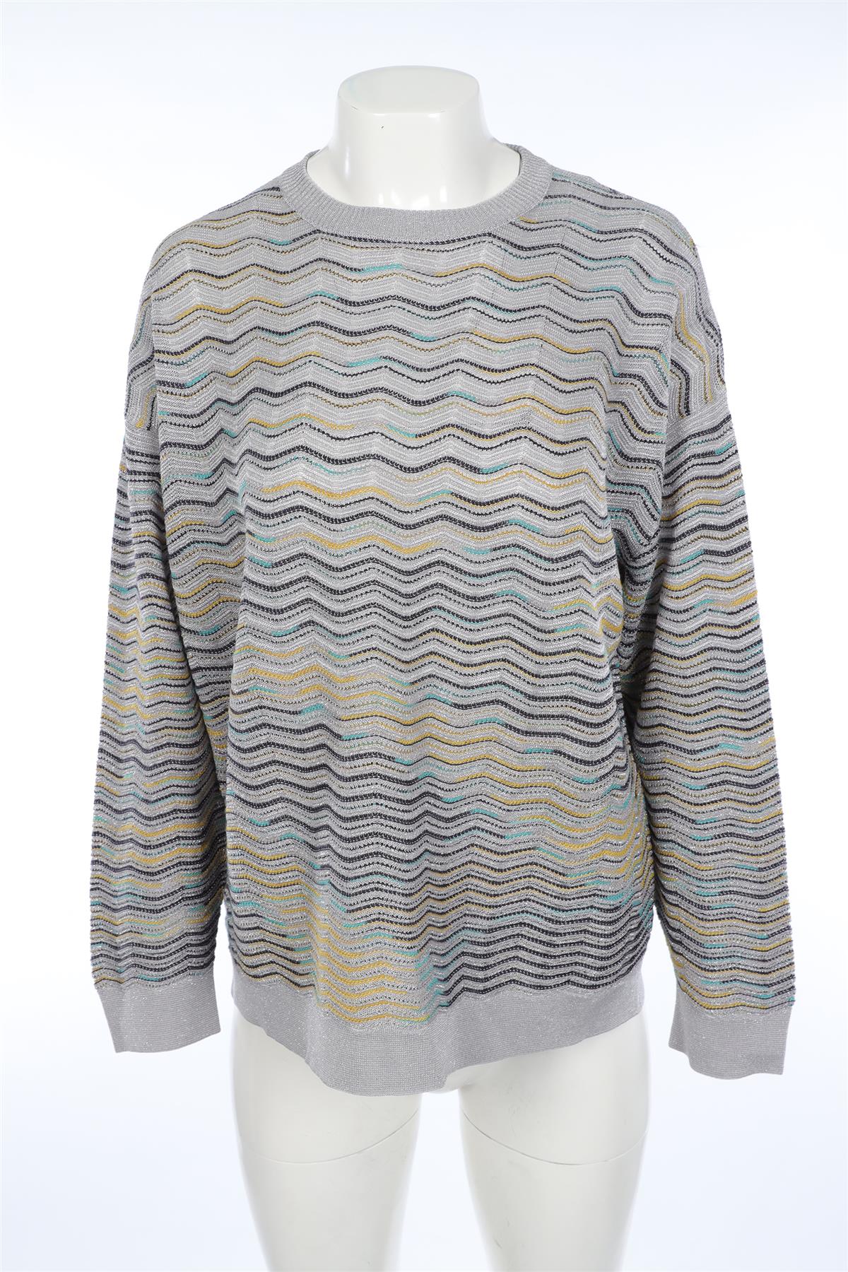 M MISSONI SILVER WOOL SWEATER XLARGE - Image 2