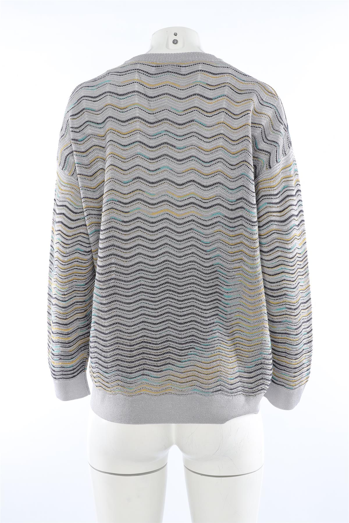 M MISSONI SILVER WOOL SWEATER XLARGE - Image 4