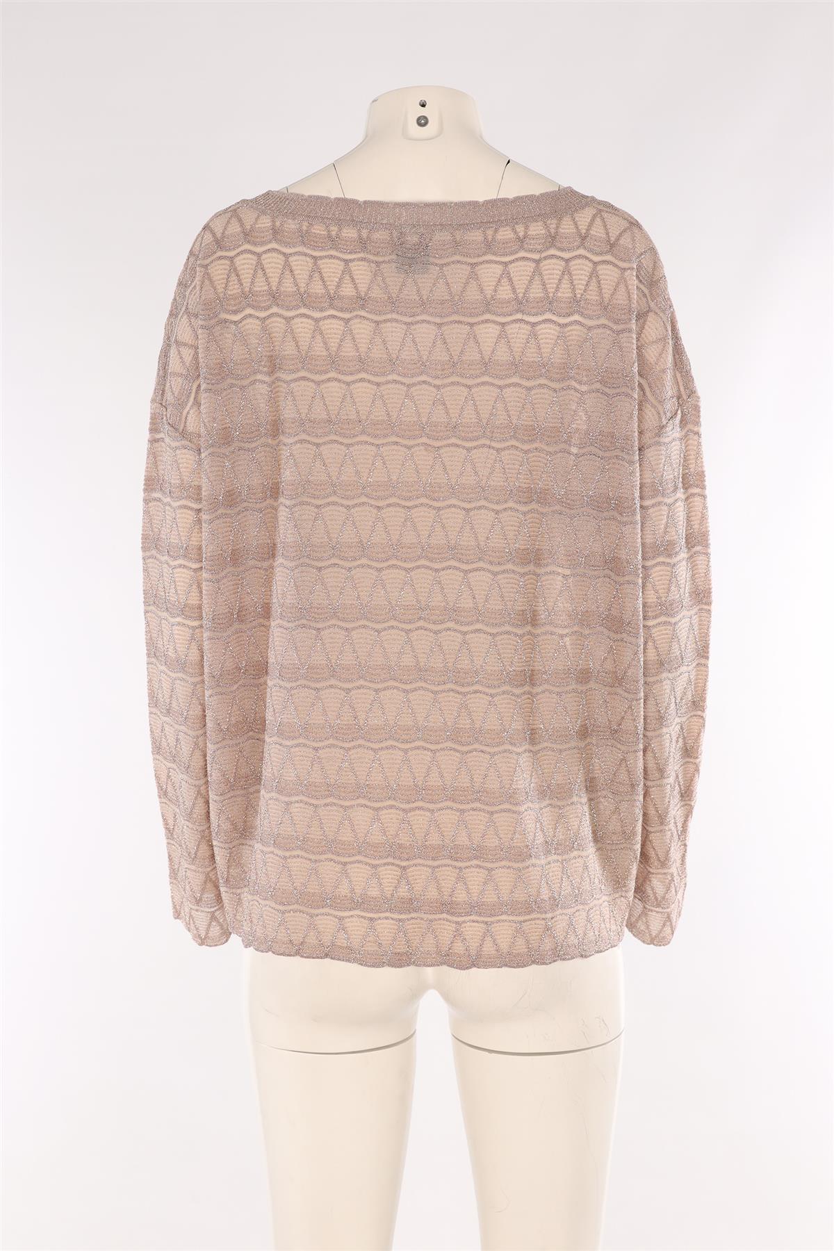 M MISSONI TAUPE CROCHET SWEATER MEDIUM - Image 4