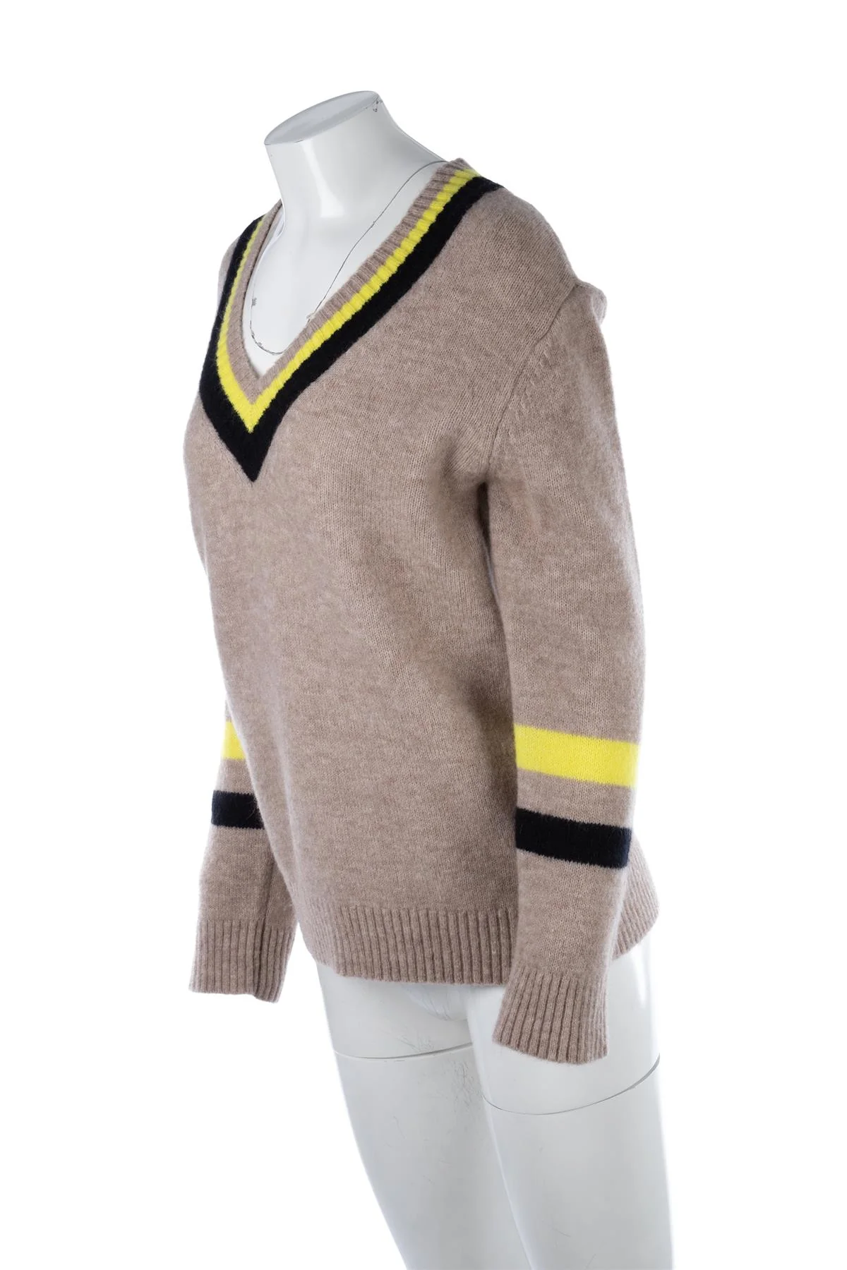 M&S X BELLA FREUD BEIGE WOOL SWEATER SMALL - Image 3