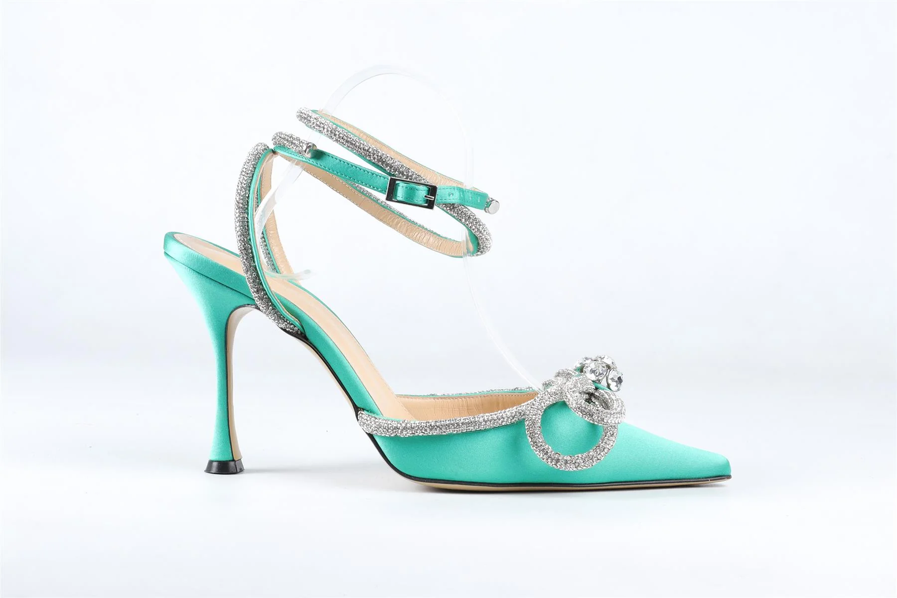 MACH & MACH GREEN CRYSTAL AND SATIN PUMPS EU 39.5 UK 6.5 US 9.5 - Image 2