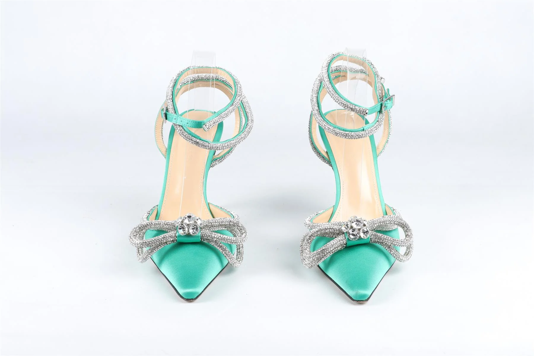 MACH & MACH GREEN CRYSTAL AND SATIN PUMPS EU 39.5 UK 6.5 US 9.5 - Image 3