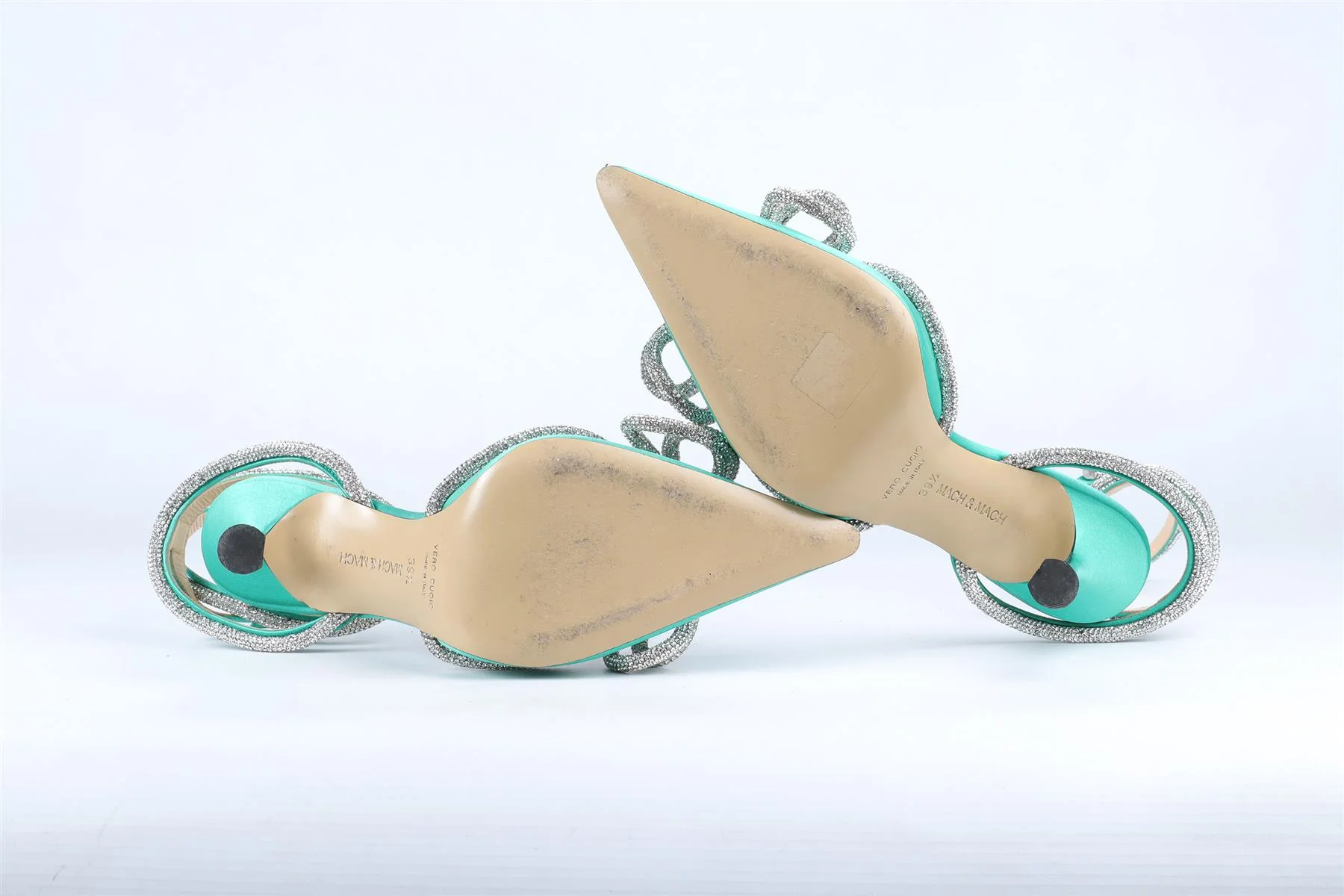 MACH & MACH GREEN CRYSTAL AND SATIN PUMPS EU 39.5 UK 6.5 US 9.5 - Image 6