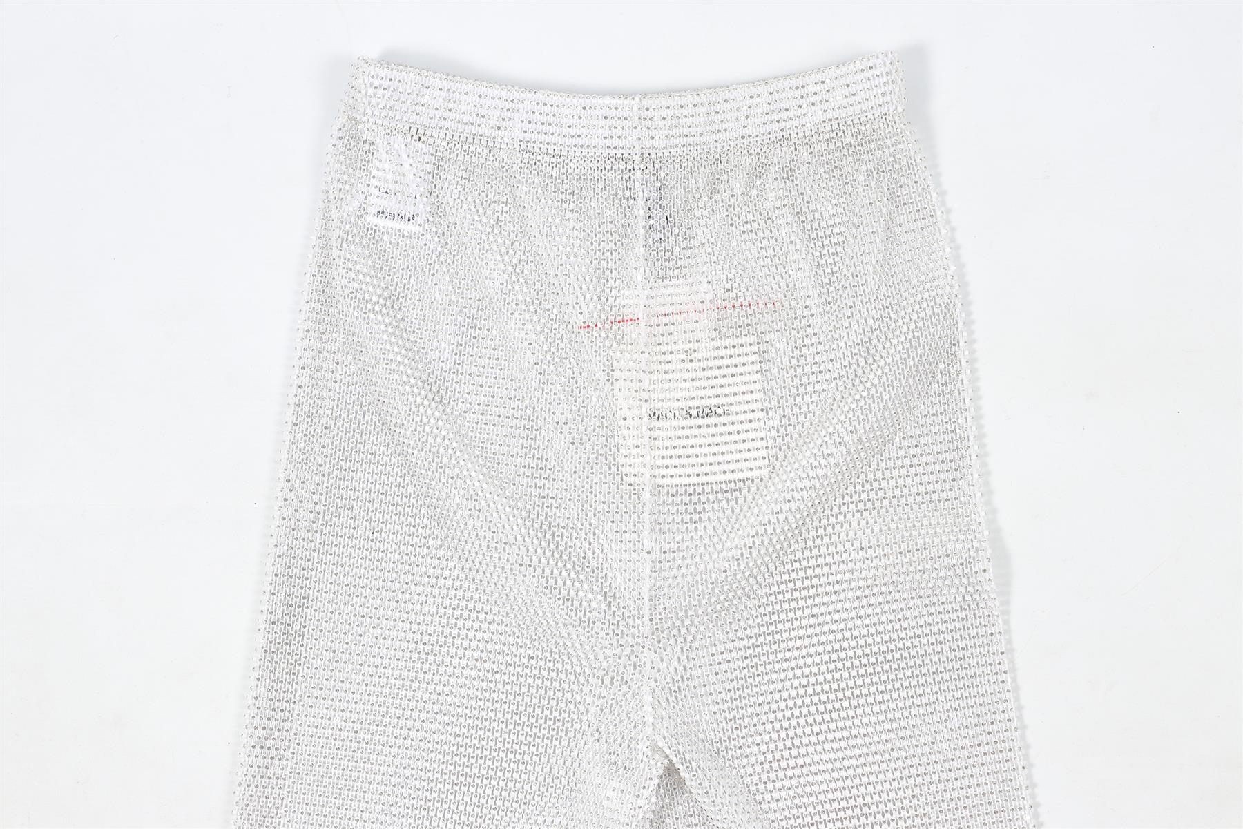 MACH & MACH SILVER CRYSTAL SHORTS UK 10 US 6 - Image 5