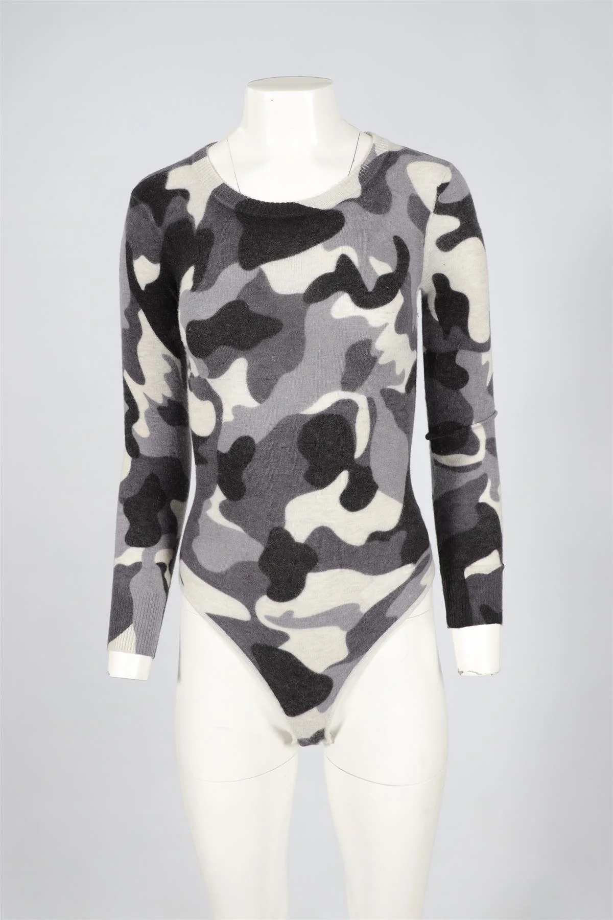 MADELEINE THOMPSON GREY CASHMERE BODYSUIT SMALL - Image 2