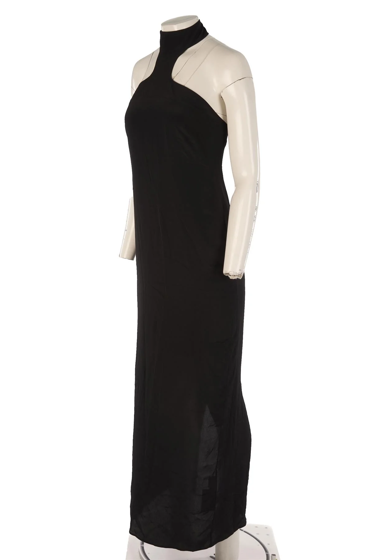 MÀGALA BLACK SILK MIDI DRESS SMALL - Image 3