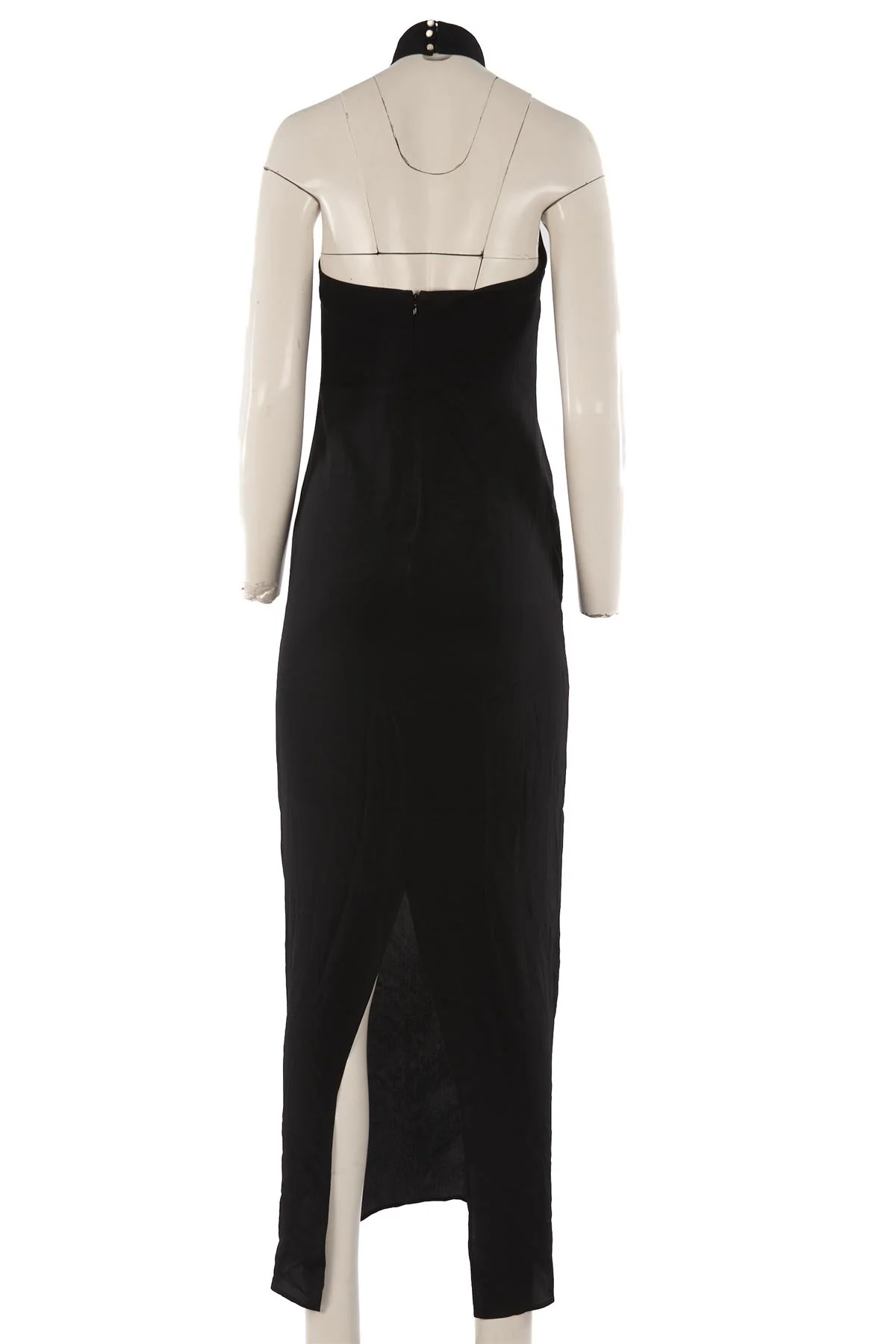 MÀGALA BLACK SILK MIDI DRESS SMALL - Image 4