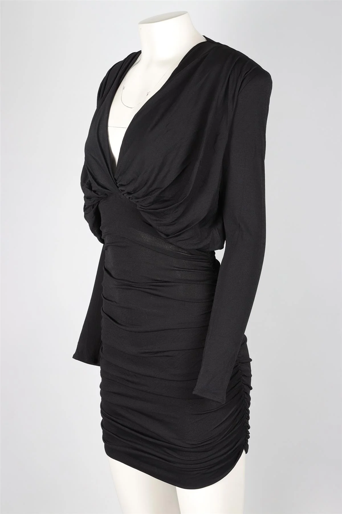 MAGDA BUTRYM BLACK JERSEY MINI DRESS FR 32 UK 4 - Image 3