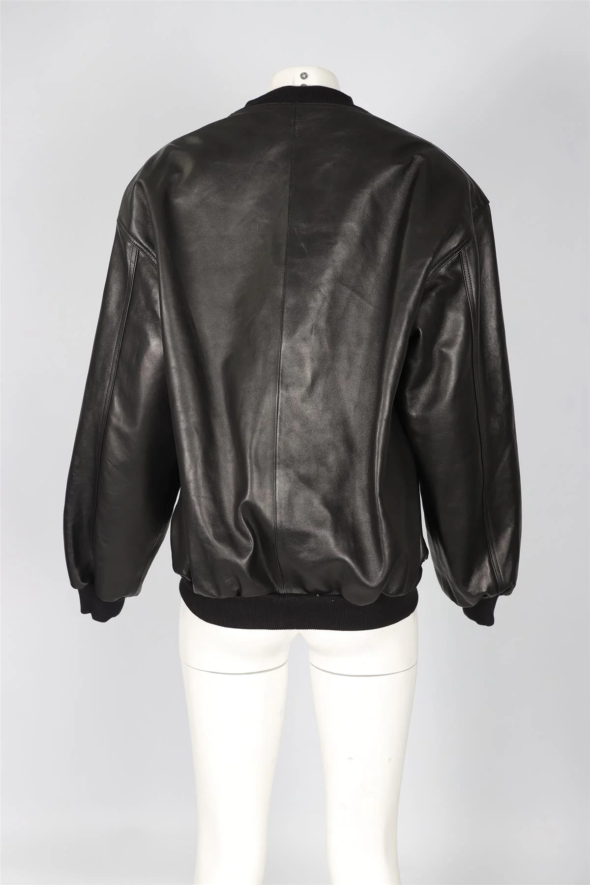 MAGDA BUTRYM BLACK LEATHER BOMBER JACKET FR 36 UK 8 - Image 4