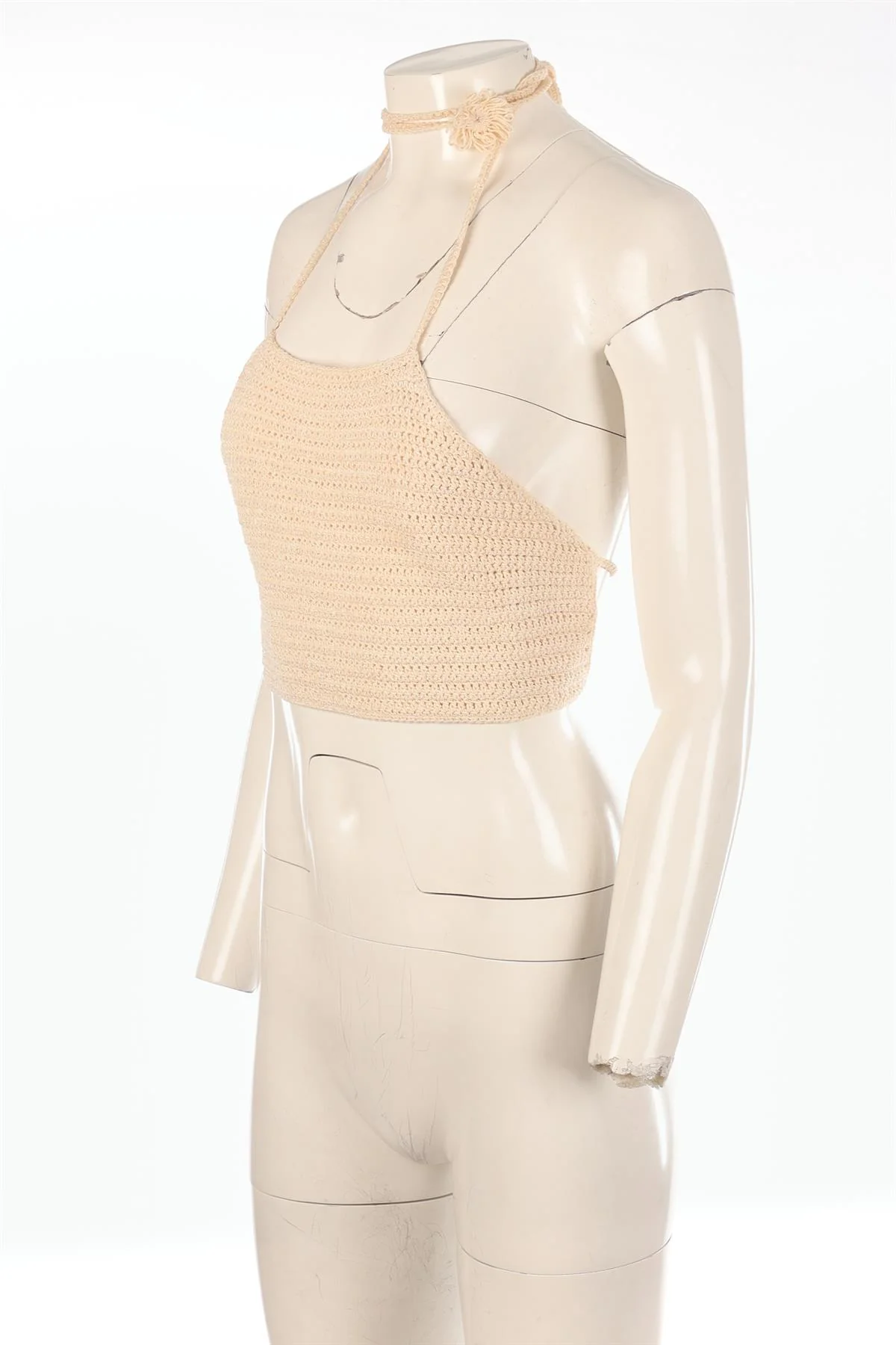 MAGDA BUTRYM CREAM CROCHET TOP FR 36 UK 8 - Image 3