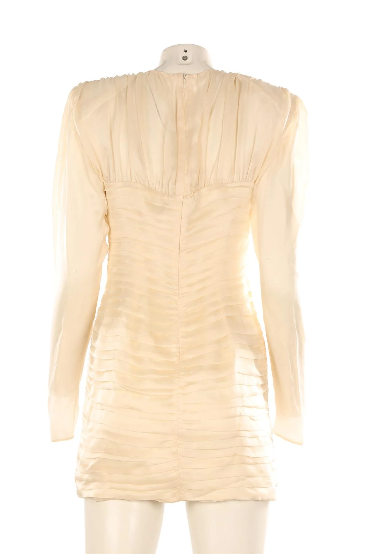 MAGDA BUTRYM CREAM SILK MINI DRESS IT 40 UK 8 - Image 3
