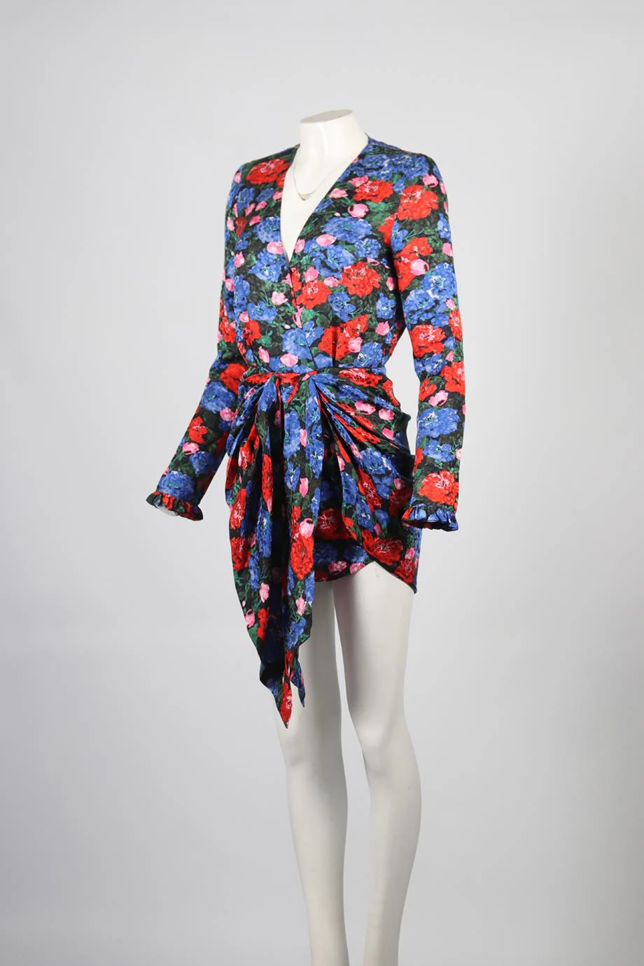 MAGDA BUTRYM FLORAL PRINT SILK MINI DRESS FR 34 UK 6 - Image 3