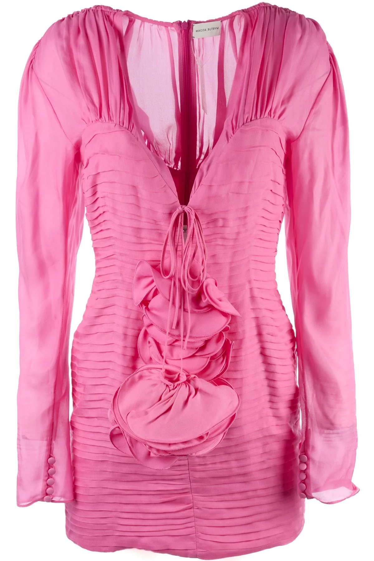 MAGDA BUTRYM PINK SILK MINI DRESS FR 36 UK 8