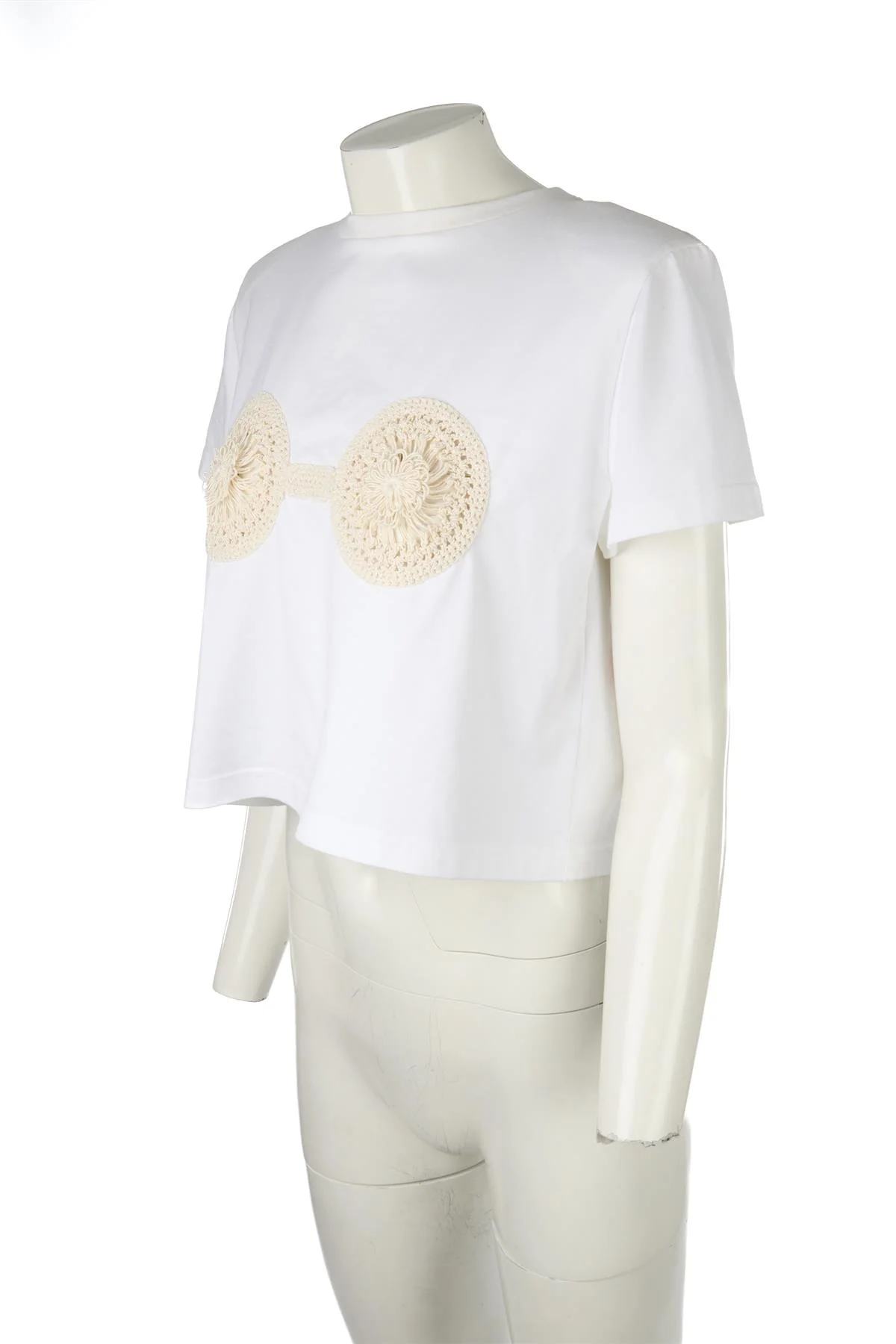 MAGDA BUTRYM WHITE COTTON T-SHIRT FR 36 UK 8 - Image 3